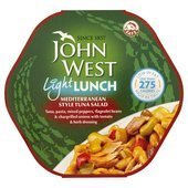 John West Light Lunch Mediterranean Style Tuna Salad 220g - Healthy Ready-to-Eat Meal for Office, Picnics & Quick Snacks