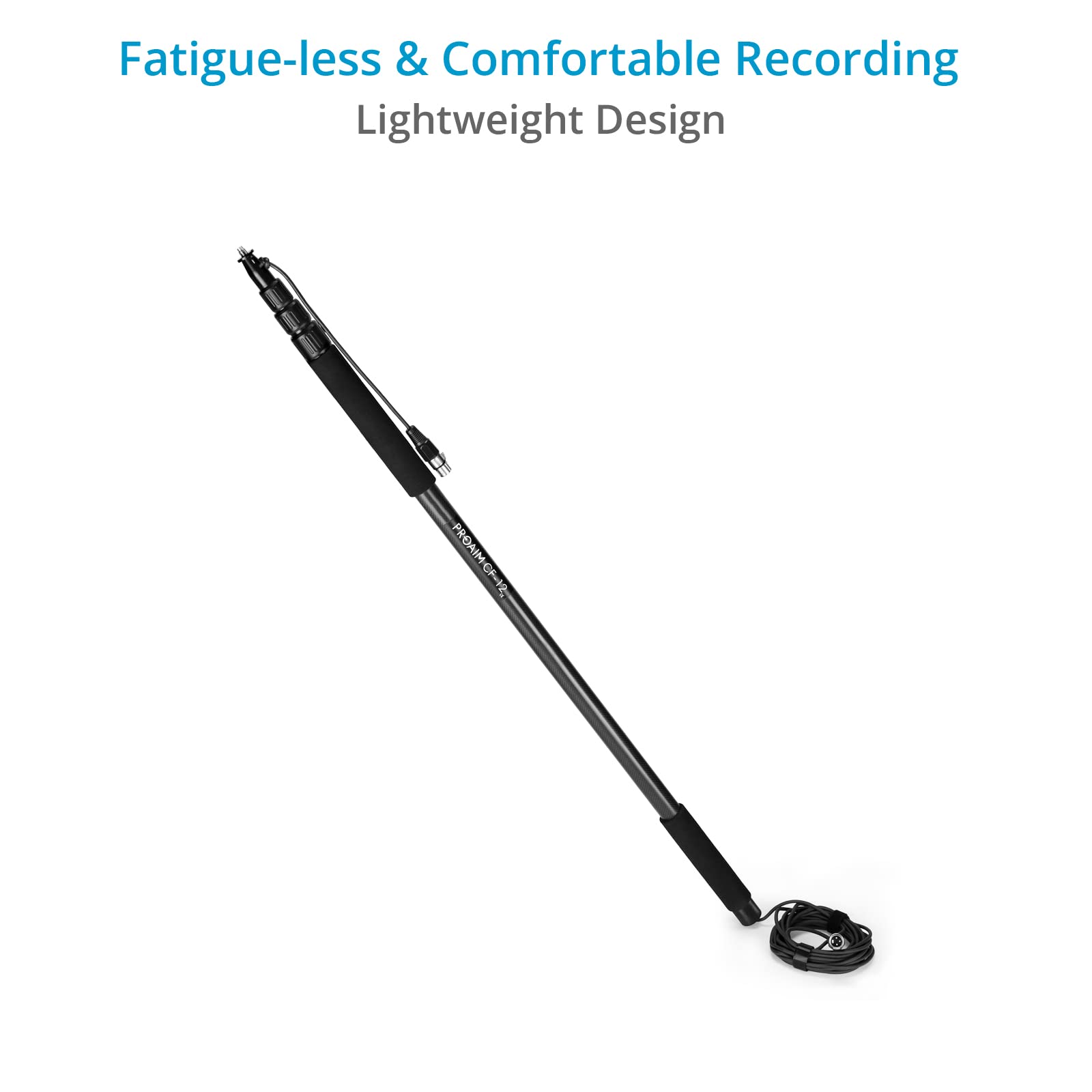 PROAIM 12ft Carbon Fiber Boom Pole with 40cm R Blimp Windscreen - Lightweight Microphone Boom for Professional Audio Recording - Perfect for Film, Podcast & Studio Use (BP12C-BMP40R)