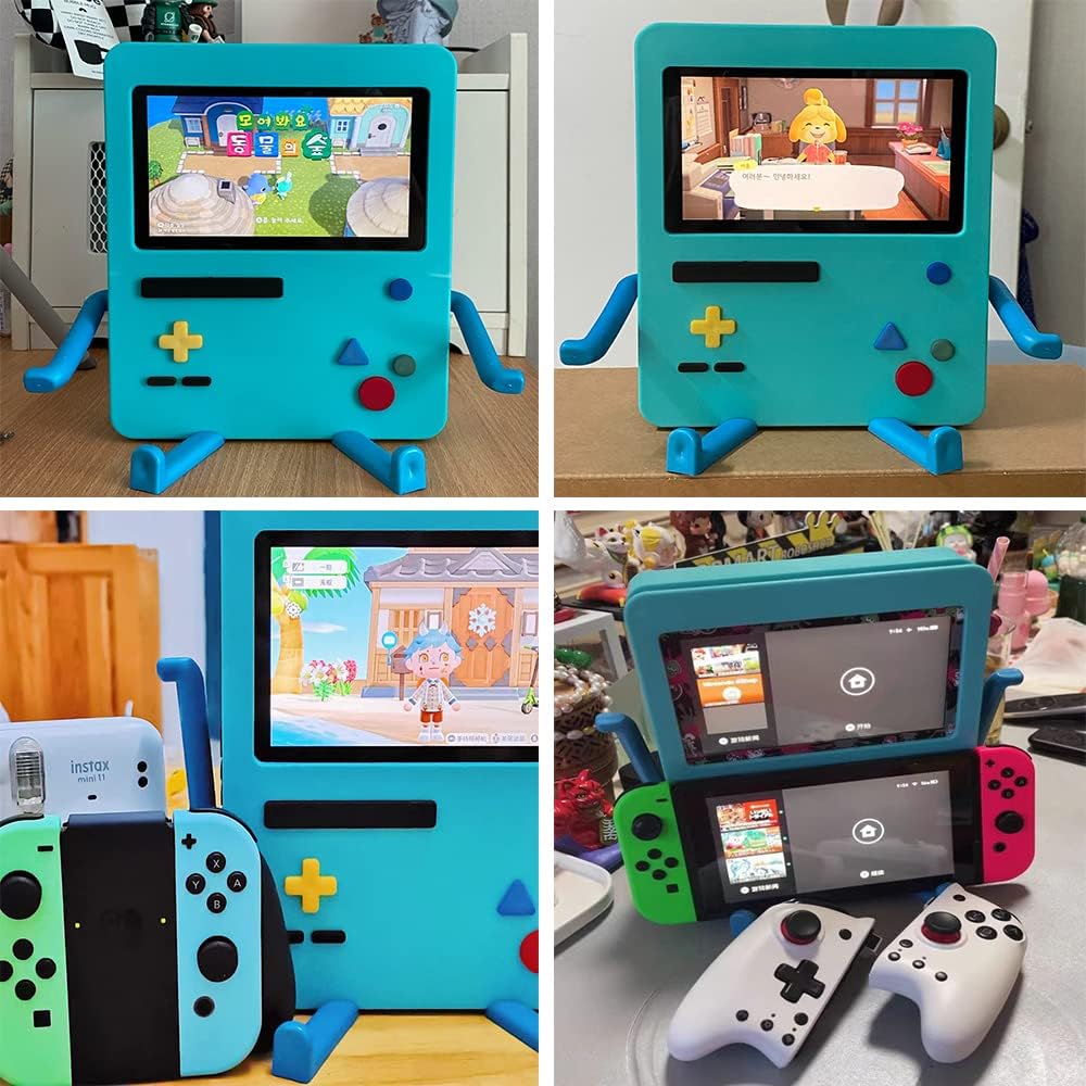 IRISFLY Nintendo Switch Stand Dock - Portable Playstand Holder for Switch OLED & Regular Models | Cute Gaming Accessories Case Decor (Smile Blue) | Perfect for Travel, Bedroom Gaming & Display