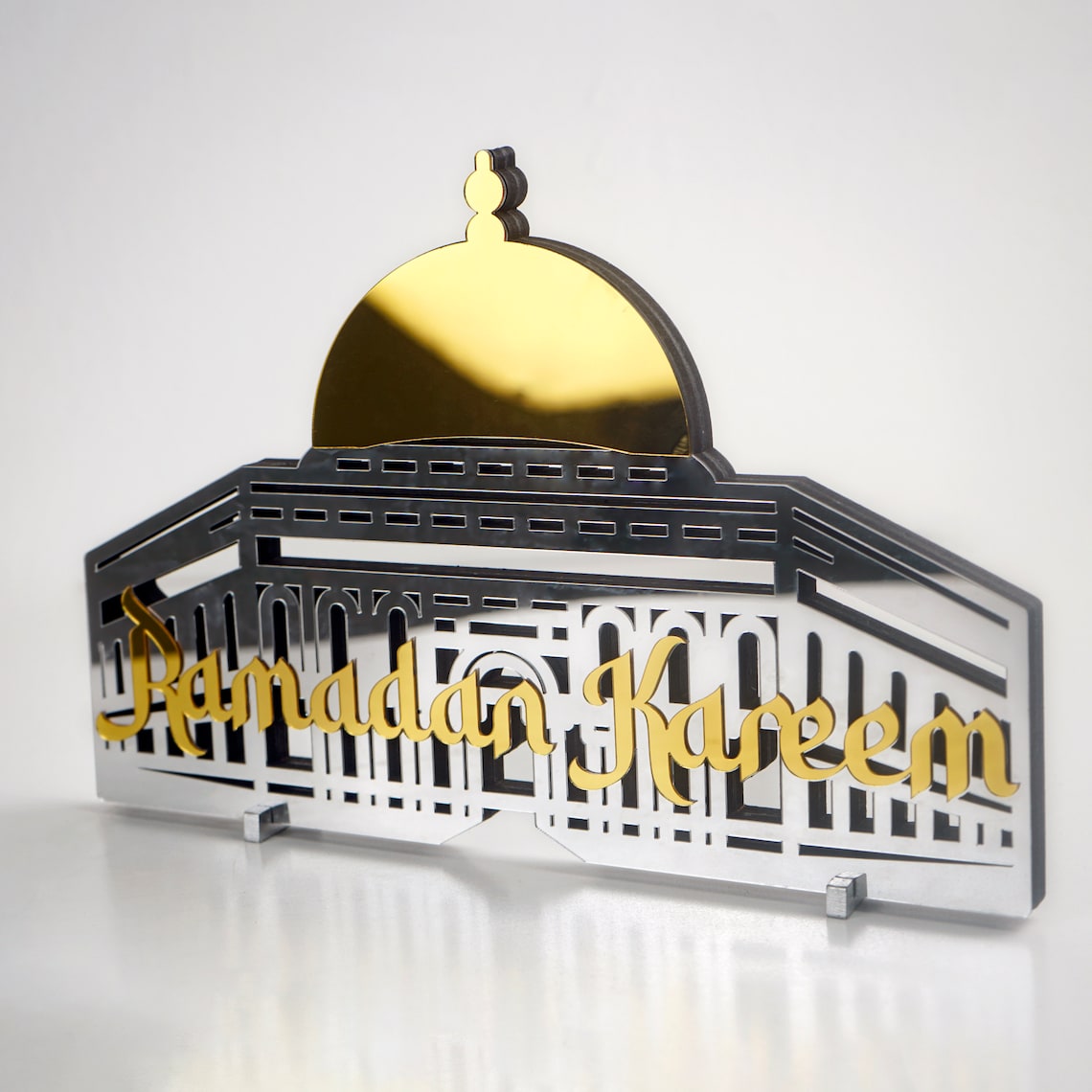Ramadan Kareem Wooden Islamic Table Decor - Masjid Al Aqsa Mosque Gift for Muslim Home & Office Decoration - Perfect for Eid, Ramadan Gifts & Islamic Home Decor