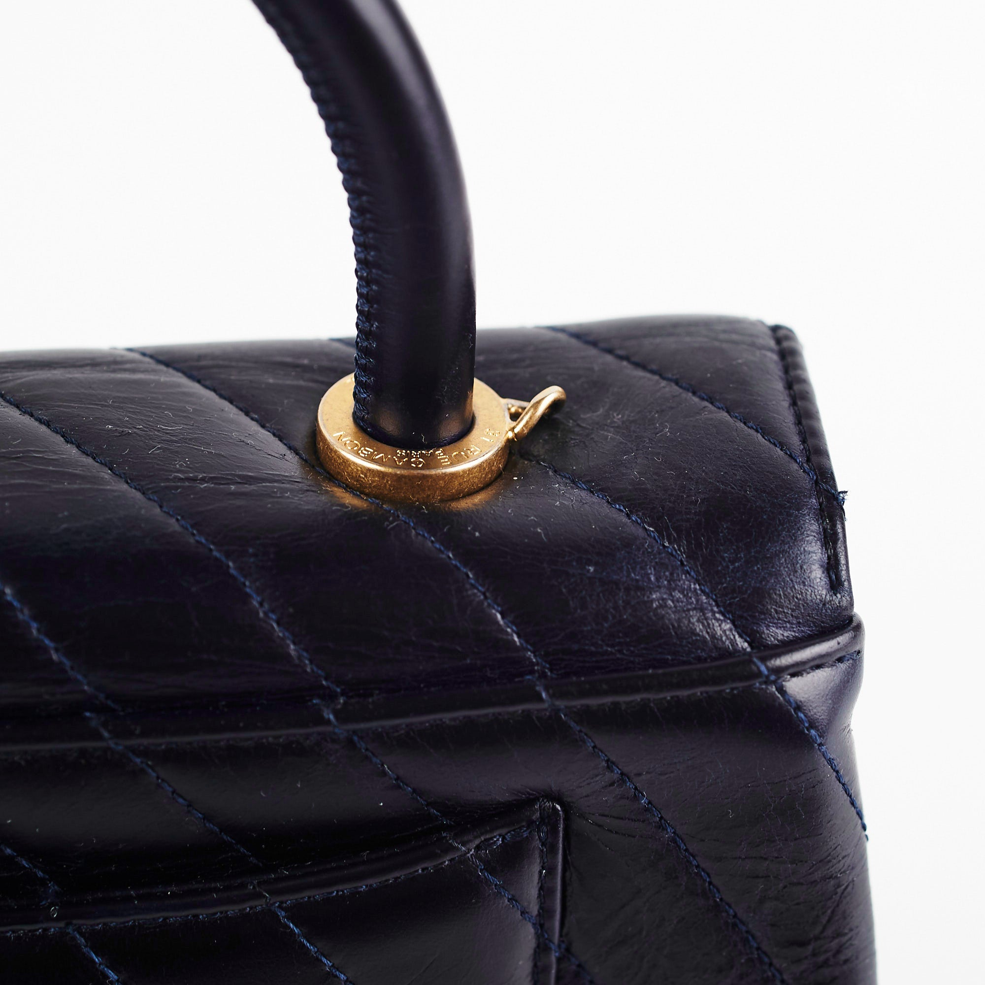 Chanel Small Coco Handle Bag in Dark Navy Blue - Luxury Crossbody Shoulder Bag for Women, Perfect for Work, Date Night & Special Occasions