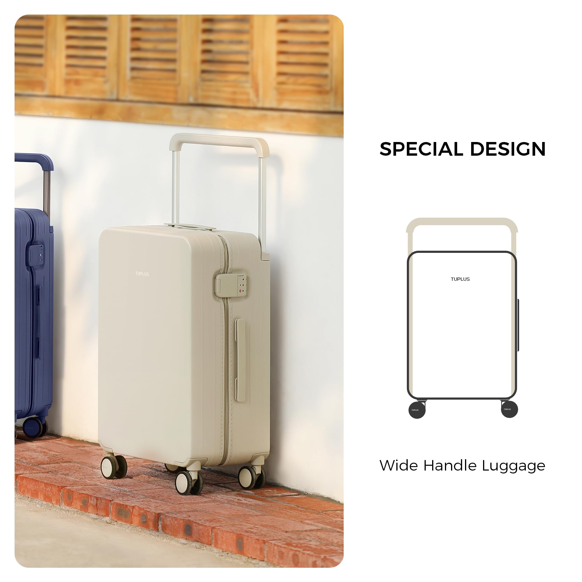 TUPLUS Lightweight Hard Shell Suitcase with 4 Spinner Wheels - 20/24/28 Inch Carry-On & Checked Luggage for Travel, Business Trips & Vacations | Durable & Stylish Impression Series