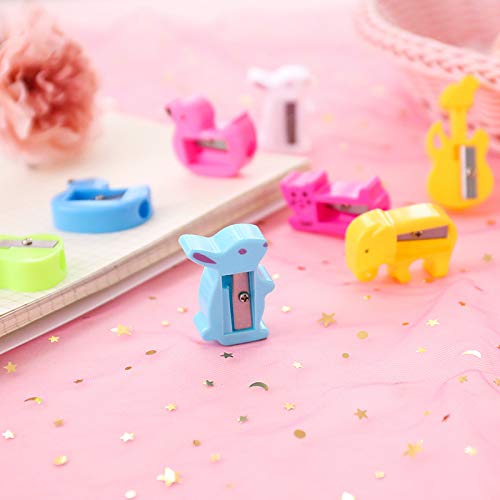 50 Pcs Bulk Cartoon Animal Shaped Plastic Pencil Sharpeners - Single Hole Manual Handheld Sharpener for School, Office & Home - Perfect for Classrooms, Art Projects and Office Supplies