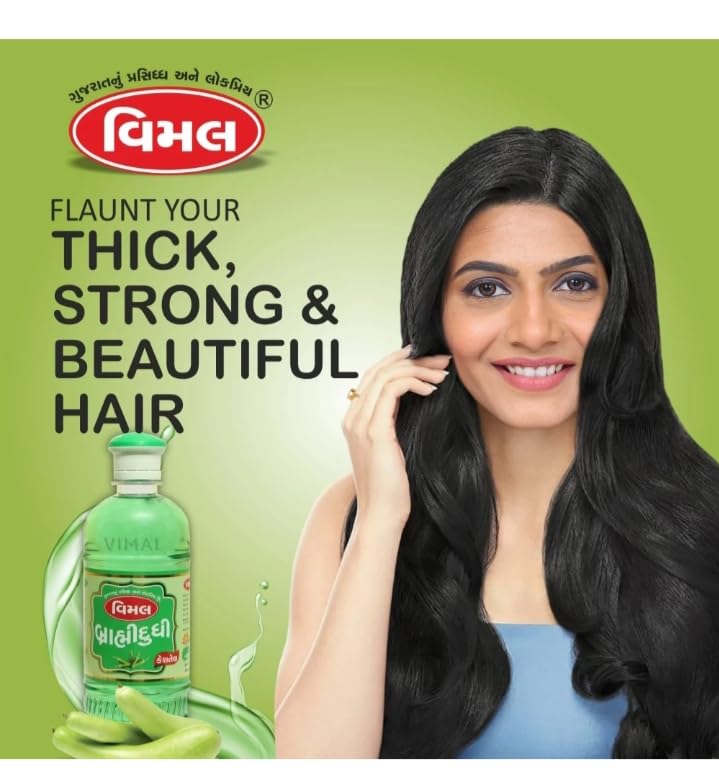 VIMAL Brahmi & Dudhi Hair Oil - 500ml for Hair Growth, Thickness & Scalp Health - Ayurvedic Herbal Treatment for Dry, Damaged Hair - Use for Daily Hair Care & Massage
