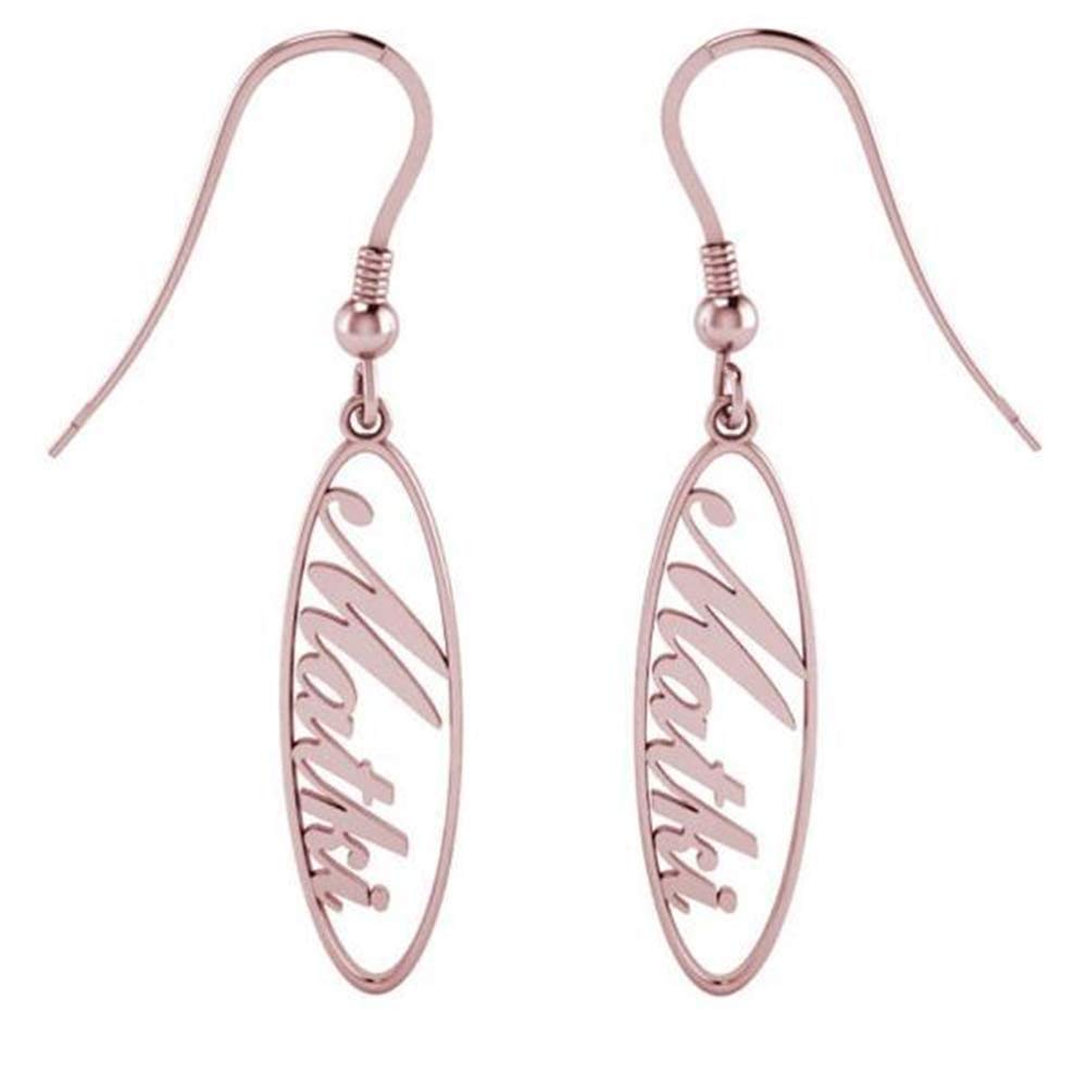 Custom Personalized Oval Name Dangle Earrings - Unique Handmade Jewelry Gift for Women - Perfect for Birthdays, Anniversaries & Special Occasions