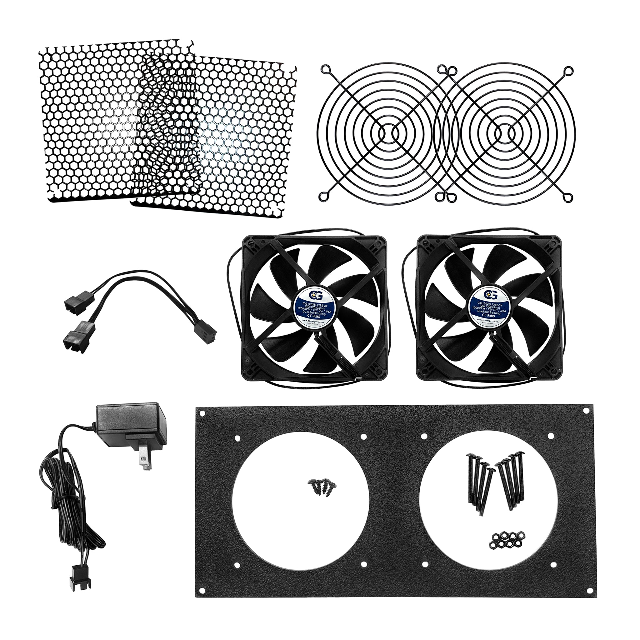 Coolerguys Dual 120mm PC Case Fans - High Performance Cooling Kit for Gaming PC, Computer Case, and CPU Cooler - Quiet RGB LED Cooling System for Optimal Airflow and Temperature Control