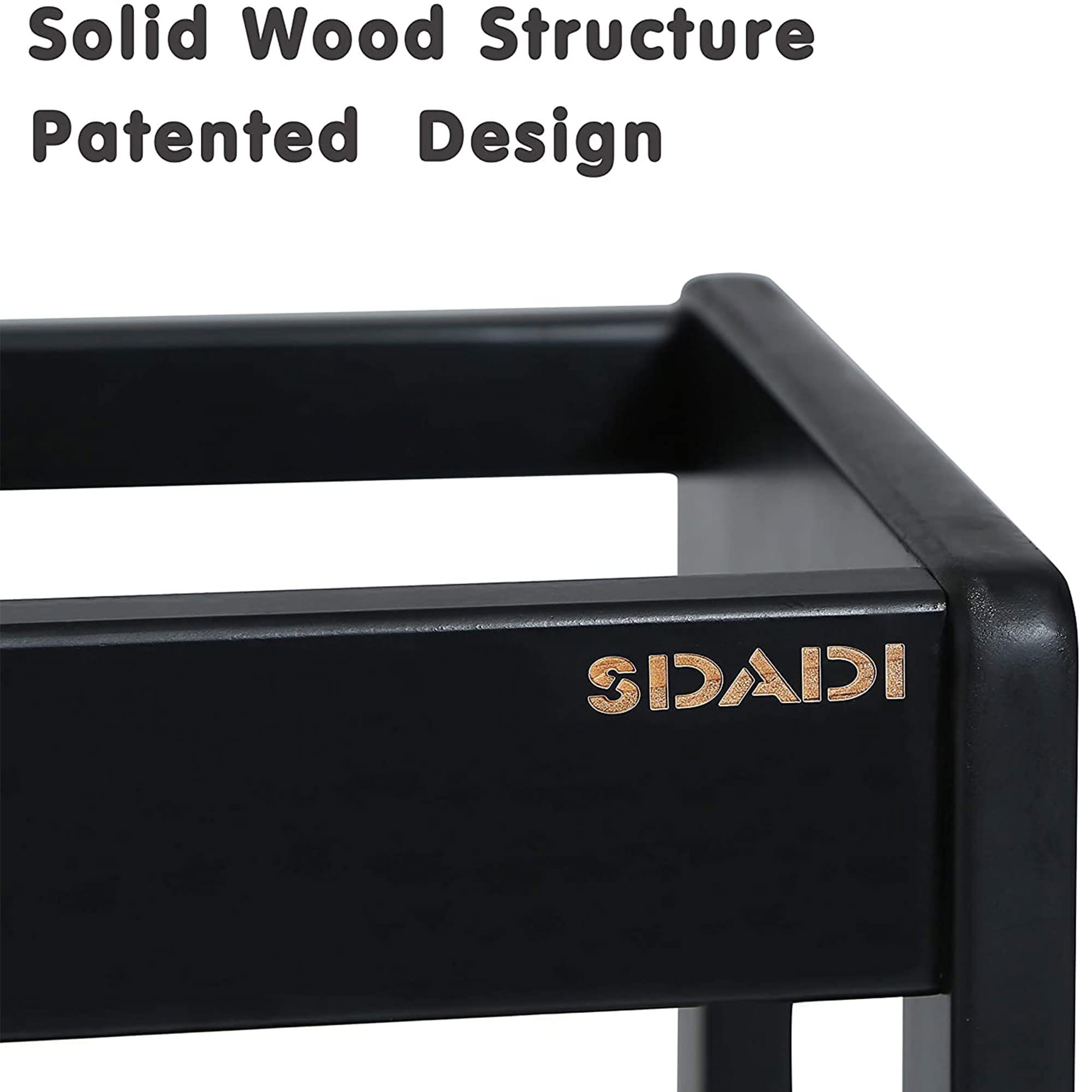 SDADI LT05B Adjustable Height Kitchen Step Stool - Safe Non-Slip Learning Stool for Kids & Adults - Counter Level Step Ladder for Kitchen, Bathroom & Home Use - Perfect for Cooking, Cleaning & Reaching High Shelves - Black