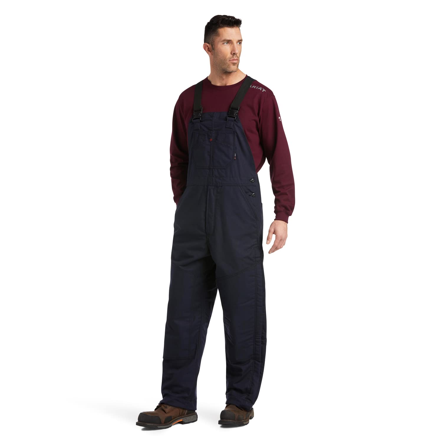 ARIAT Fire Resistant Insulated Work Bib Overalls - Flame Retardant Coveralls for Men, Navy Blue XX-Large (Size 32) - Ideal for Construction, Welding & Outdoor Winter Work