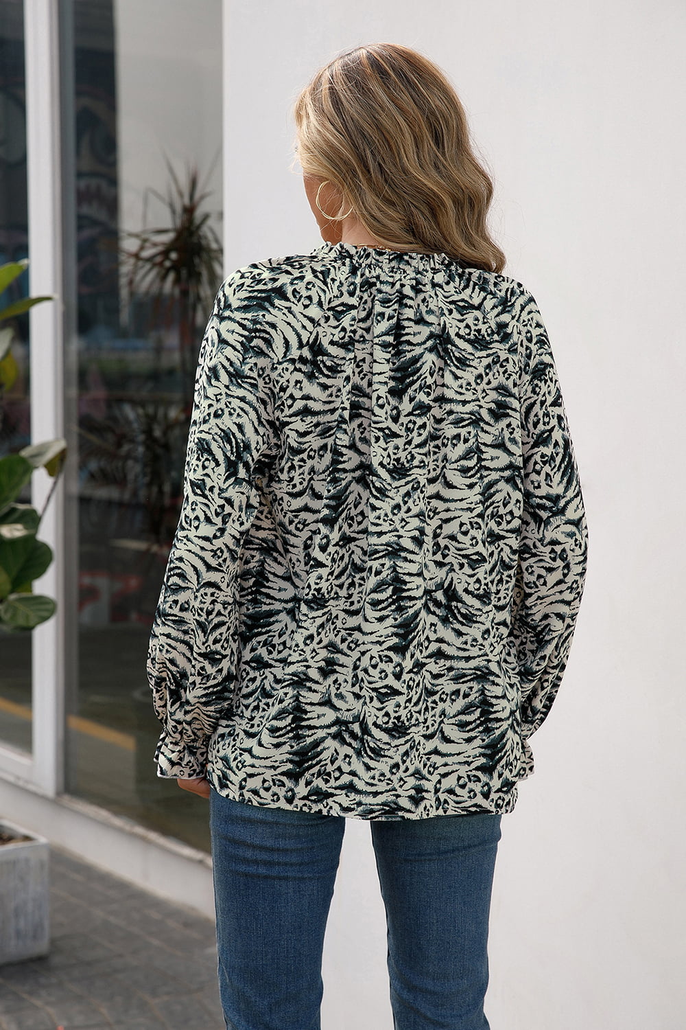 Resort Flounce Sleeve Blouse for Women - Elegant Flowy Summer Top with Ruffled Sleeves - Perfect for Beach Vacations, Date Nights & Tropical Getaways