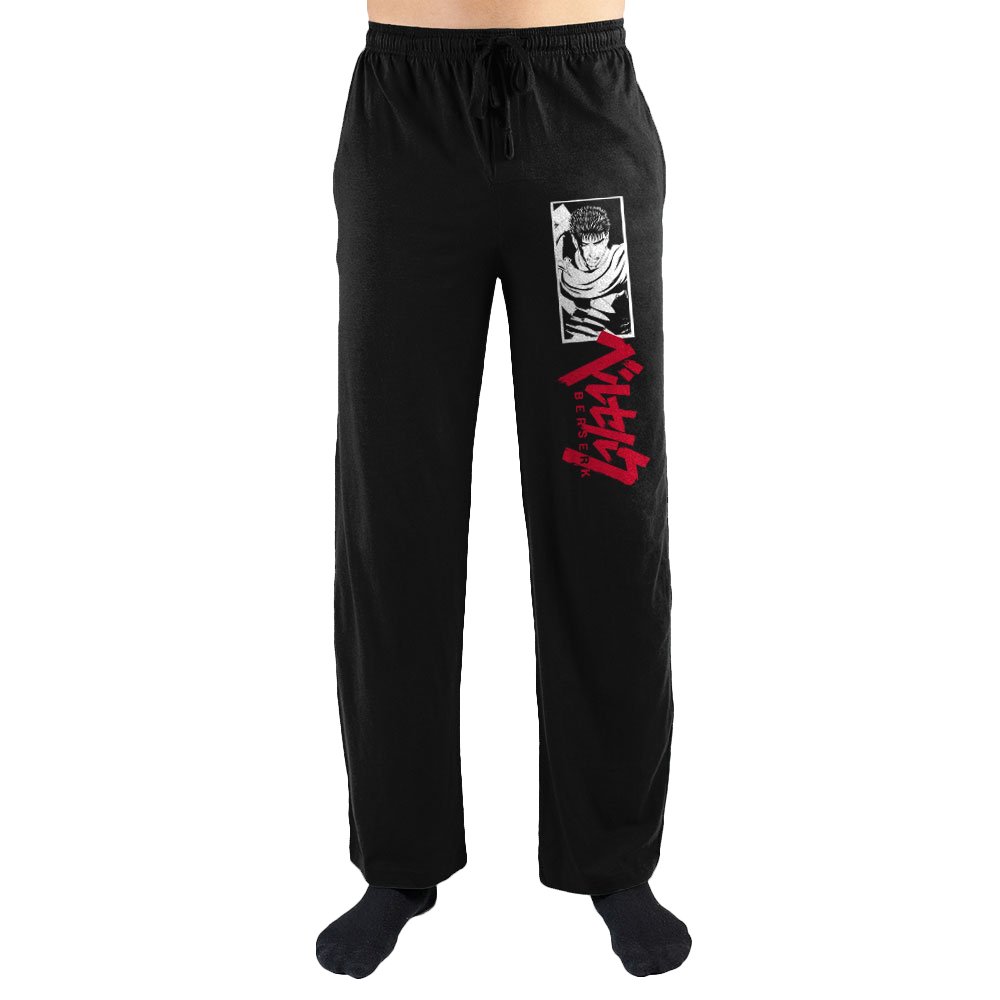 Bioworld Crunchyroll Berserk Guts Anime Manga Logo Print Men's Lounge Pants - Soft Cotton Loungewear for Anime Fans, Home Relaxation & Cosplay
