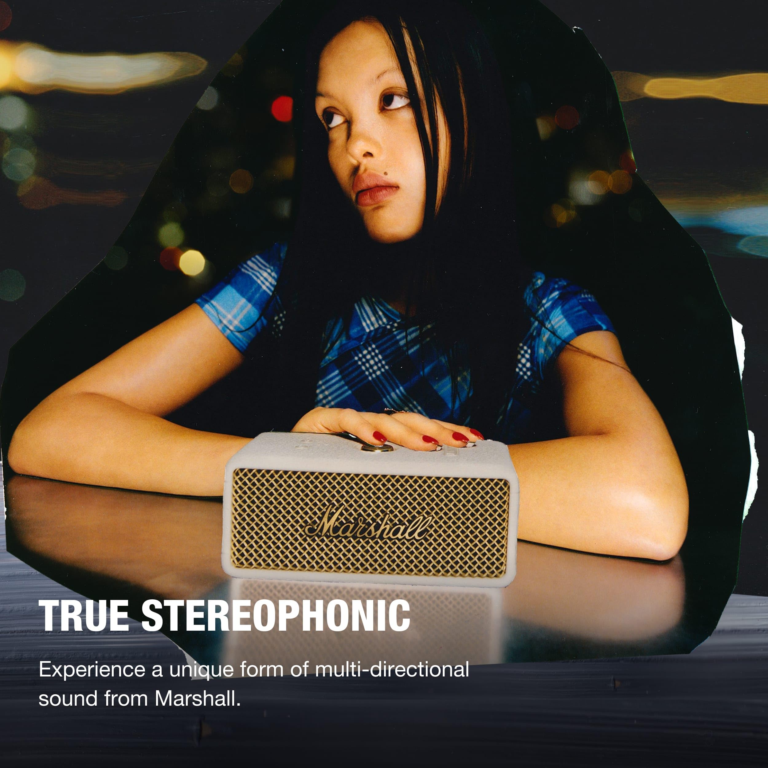 Marshall Emberton III Portable Bluetooth Speaker - Wireless Outdoor Speaker with 20+ Hours Playtime, IPX7 Waterproof, Compact Travel Speaker for Beach, Camping & Home Use (Cream)