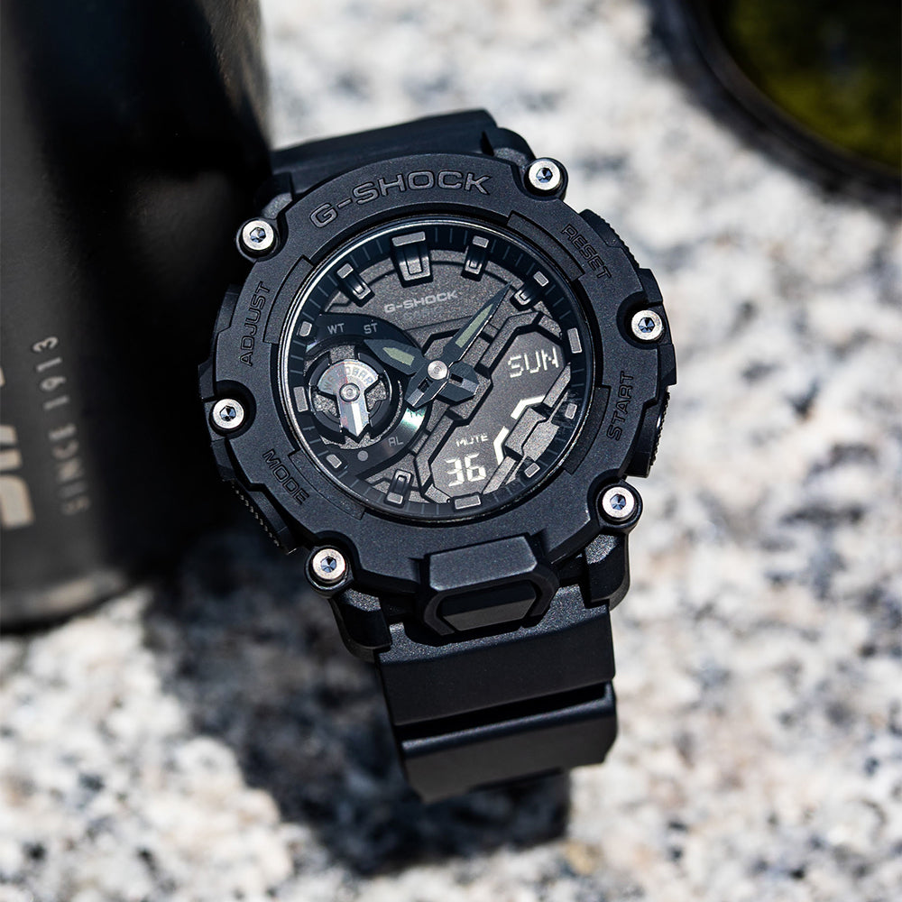 G Shock GA2200BB 1A Digital Sport Watch for Men - Shock Resistant, Waterproof, LED Backlight - Perfect for Outdoor Activities, Running, Hiking & Adventure Sports