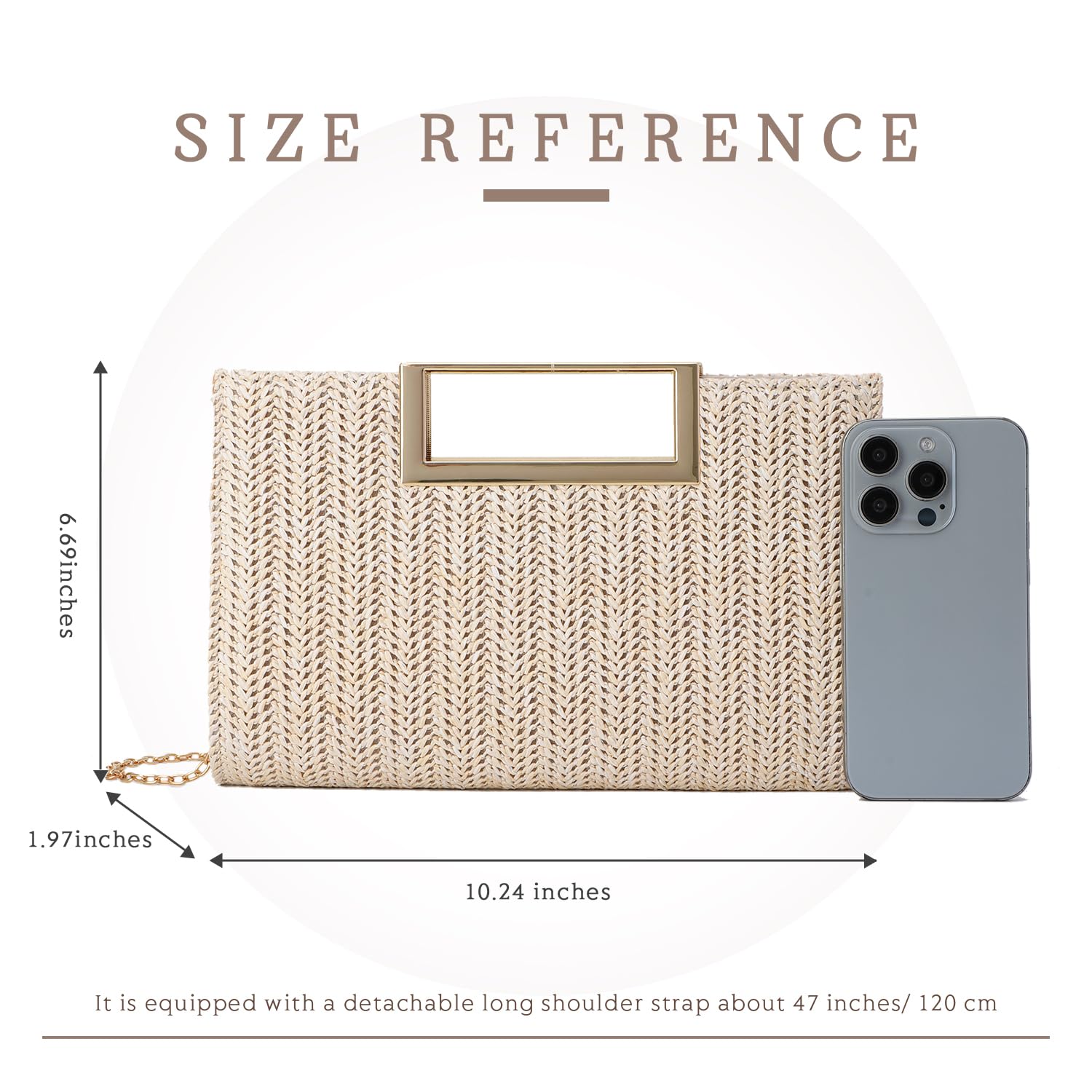 Stylish Straw Clutch Purse for Women - Woven Raffia Crossbody Bag with Top Handle, Perfect for Beach Vacations, Summer Evenings & Boho Fashion Accessories