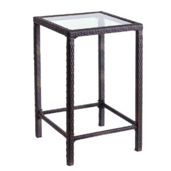 Dark Brown Wicker Bar Height Patio Set - Indoor/Outdoor Armless Bistro Chairs & Table for Backyard, Balcony or Cafe Dining | Weather-Resistant Rattan Furniture for Outdoor Entertaining