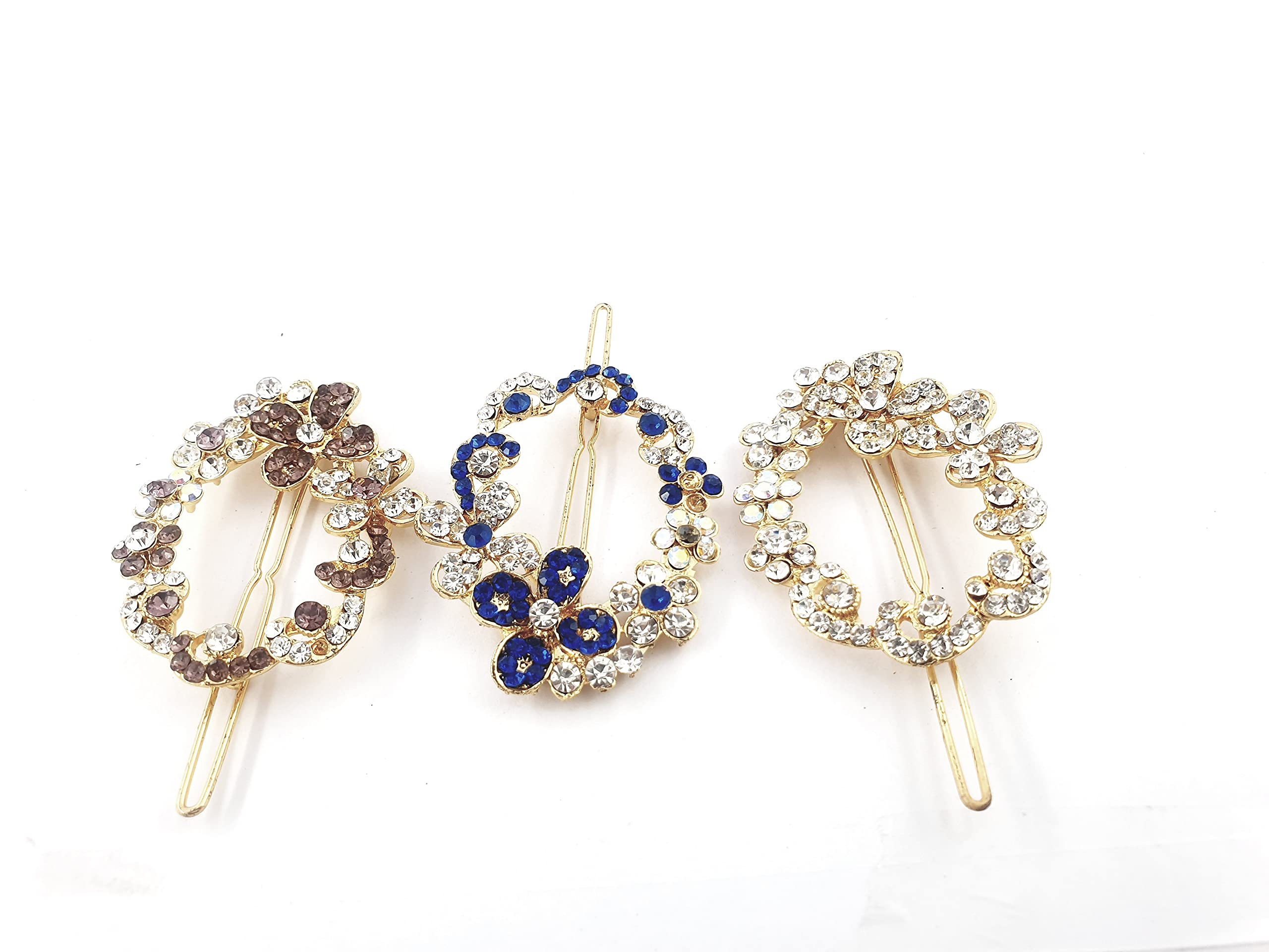 Dhavesai M.C.H Multi-Design Hair Clips for Women & Girls - Small Size Hair Accessories Set of 3 (Assorted Colors & Patterns) - Perfect for School, Parties, Weddings & Everyday Styling