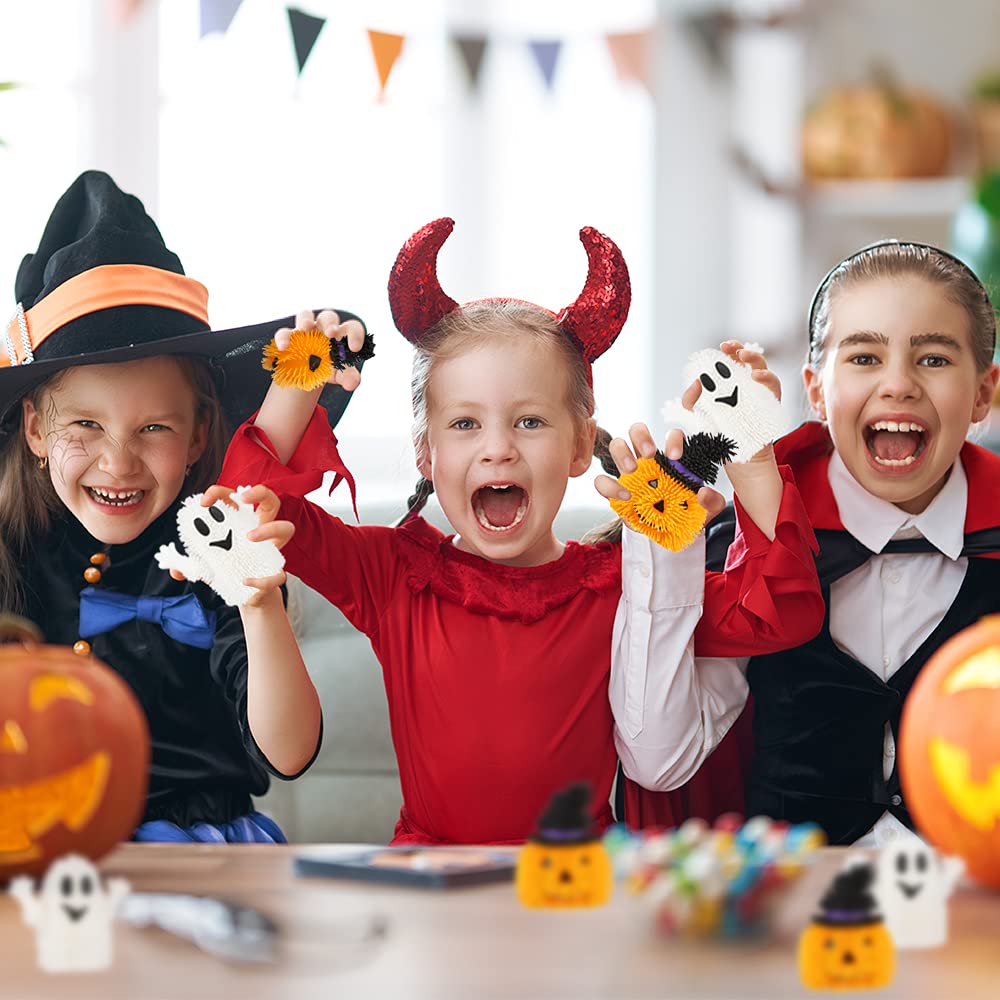 ArtCreativity LED Fidget Toys Set of 6 - Stress Relief Sensory Toys for Kids & Adults - Halloween Non-Candy Treats with Ghost & Pumpkin Designs - Perfect for Anxiety Relief, Classroom Rewards & Party Favors