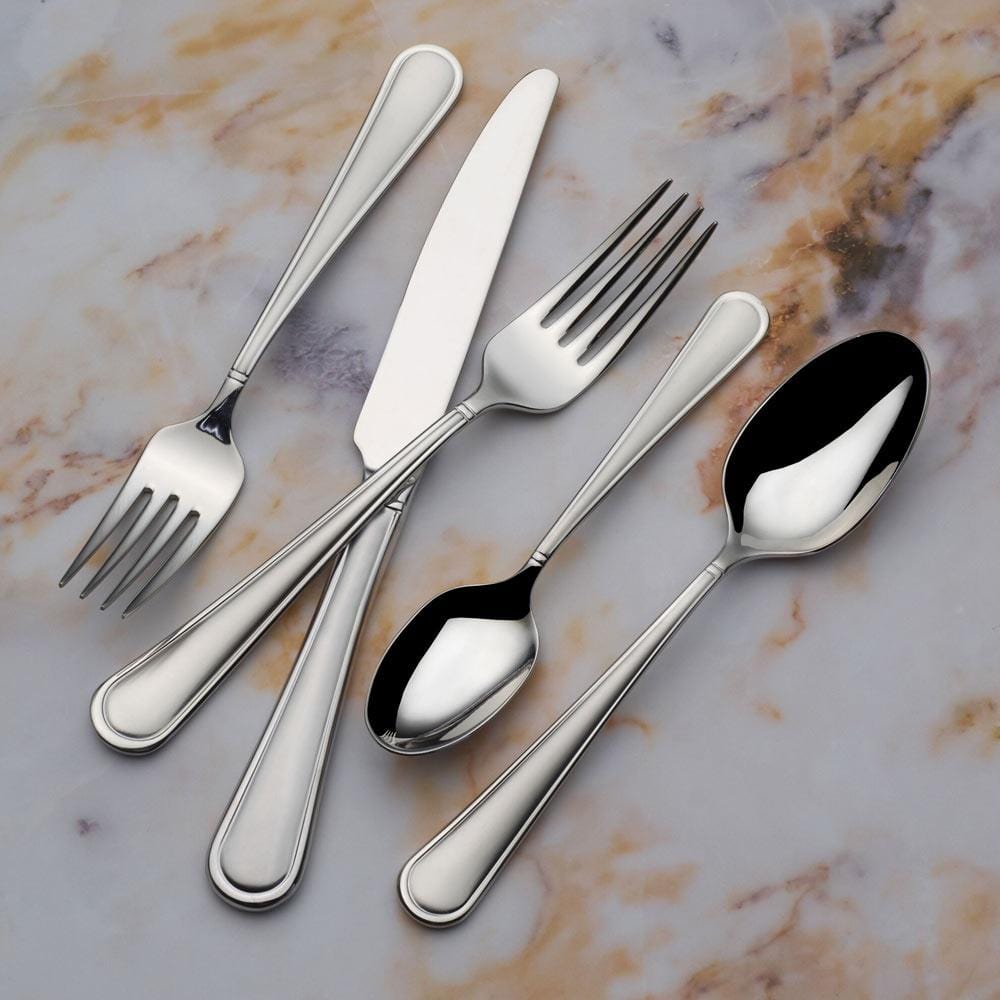 Virtuoso Frost 65-Piece Stainless Steel Flatware Set - Service for 12 - Elegant Dinnerware for Formal Dining, Weddings & Holiday Entertaining
