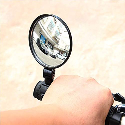 360° Adjustable Bike Mirror Handlebar - Rotatable Convex Glass Rearview Mirror for Road & Mountain Bikes (2 Pack) - Perfect for Safe Cycling & Commuting