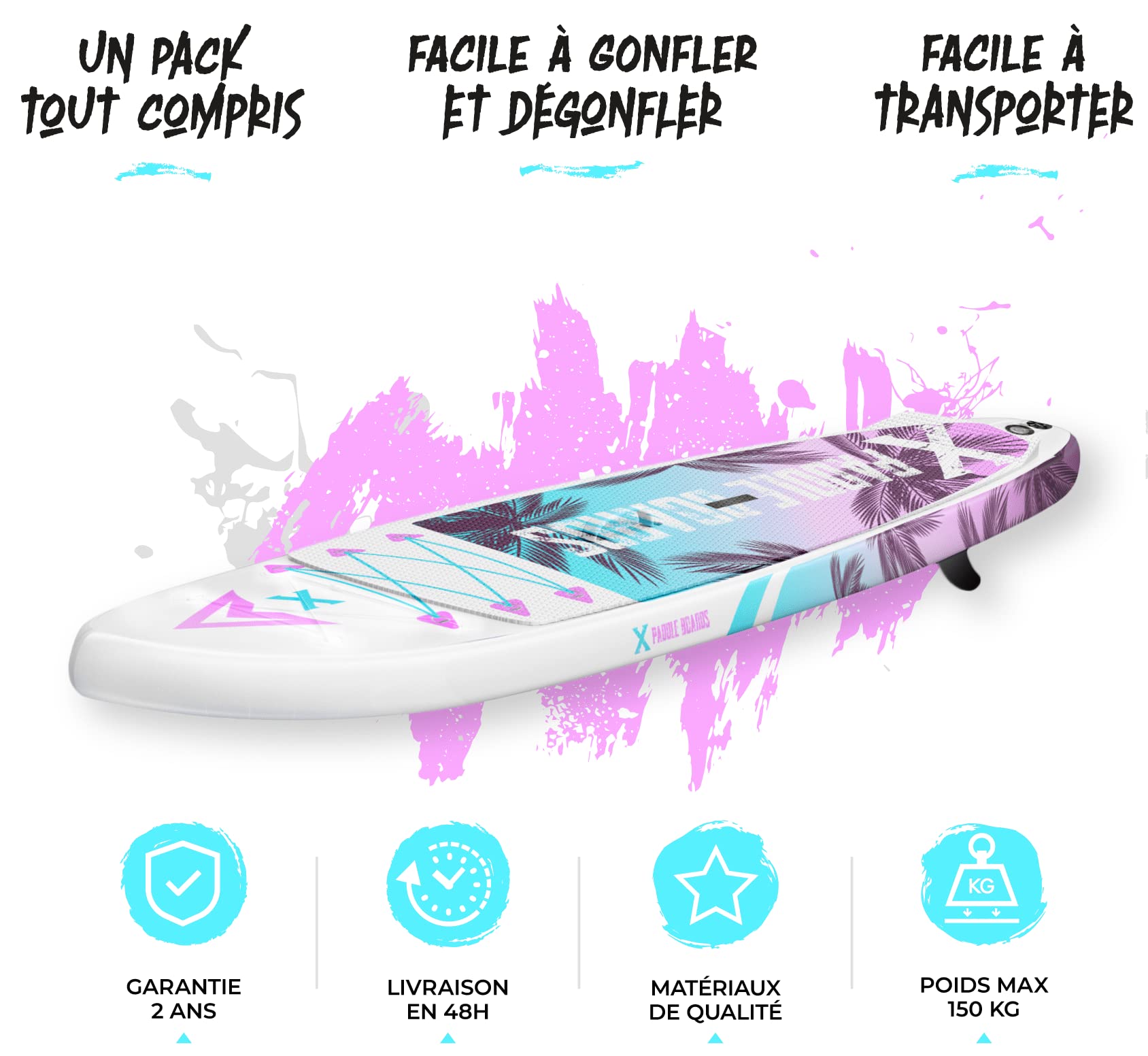 Inflatable Stand Up Paddle Board for Kids - Pink, 280 x 76 x 10cm - Lightweight & Stable SUP for Girls, Perfect for Lakes, Rivers & Beach Paddling
