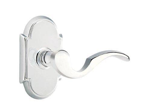 Emtek Passage Set Style 8 Rosette Cortina Lever - Left Hand Flat Black Door Handle for Modern Homes (Ideal for Bedrooms, Bathrooms & Interior Doors)