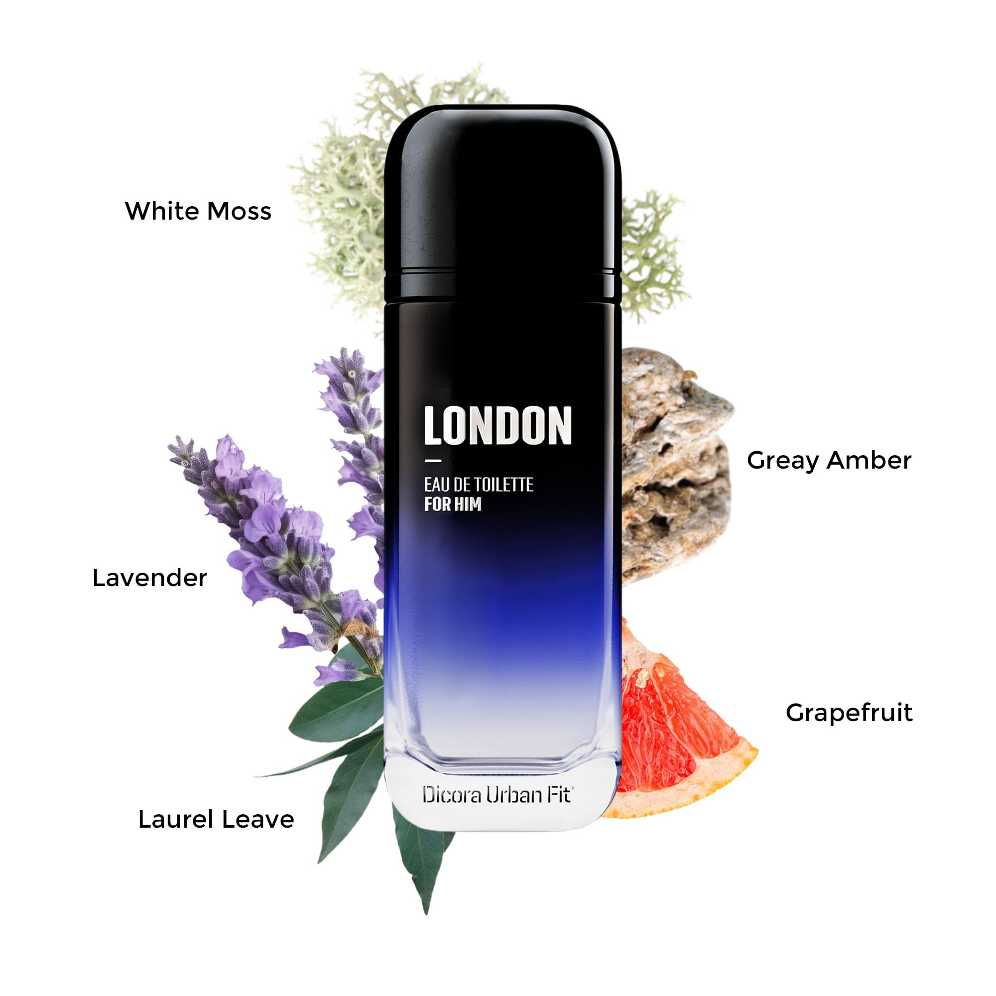 Dicora Urban Fit London Cologne for Men - Fresh Grapefruit, Sea Notes, Lavender & Woody Amber Fragrance - 5.07 oz EDT Spray - Perfect for Daily Wear, Office & Evening Events