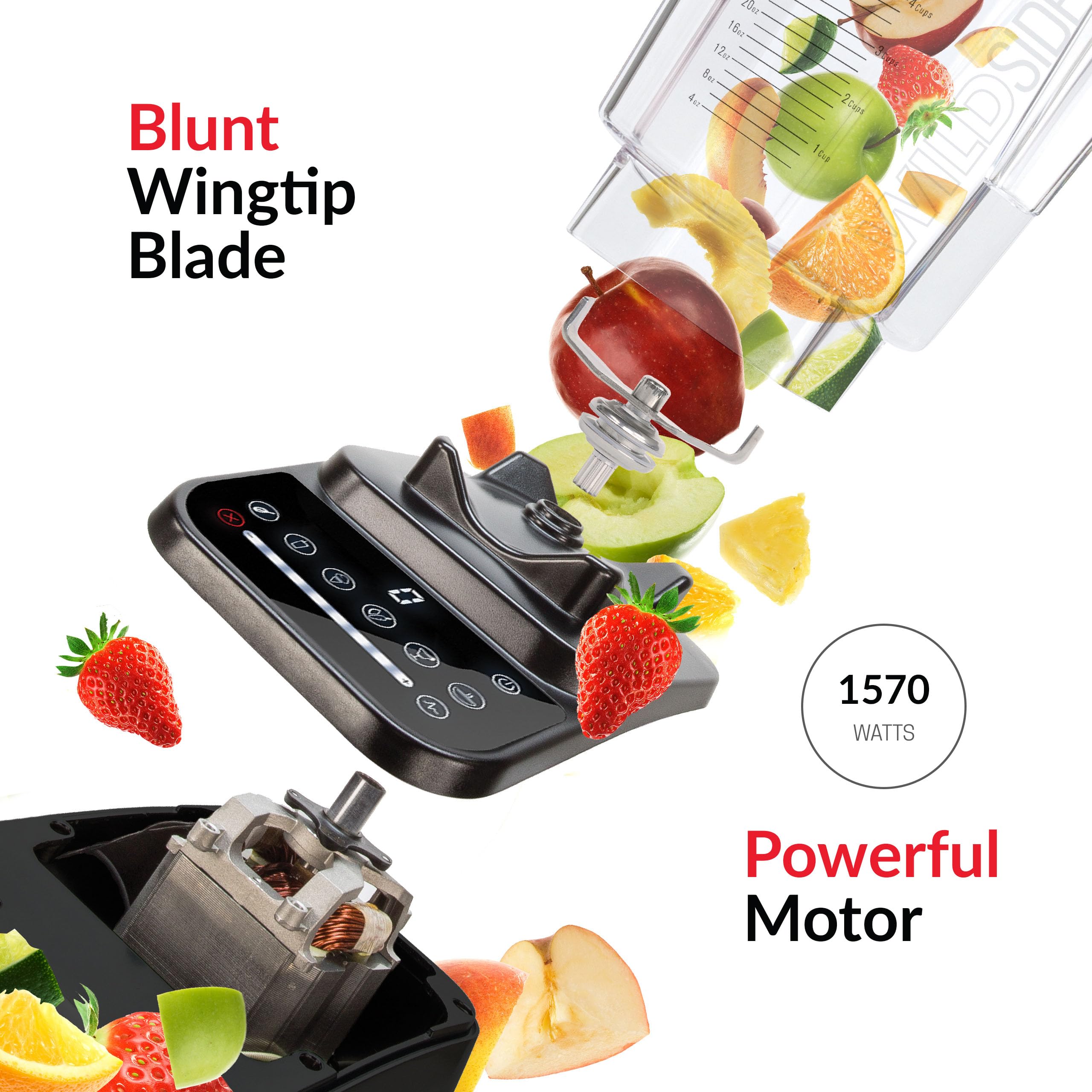 Blendtec Original Designer Series Blender with 90oz WildSide+ Jar - High Performance Kitchen Blender Bundle in Black - Perfect for Smoothies, Soups & Nut Butters