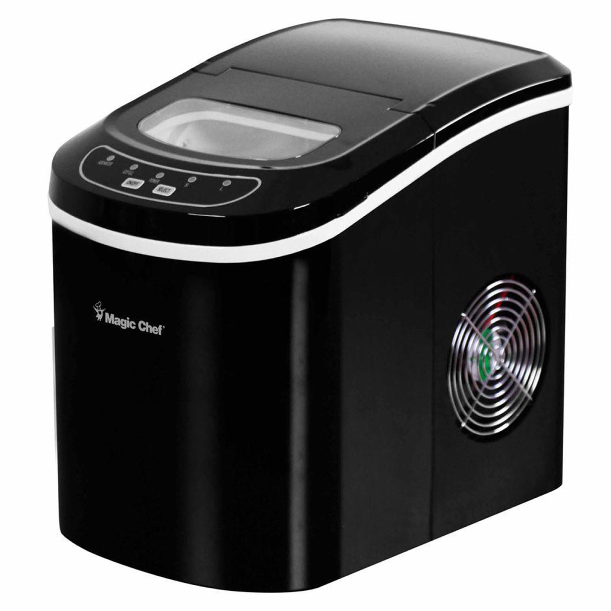 Magic Chef Portable Countertop Ice Maker - 27Lbs Daily Output, Compact & Quiet for Kitchen, Home Bar, Office, RV - Perfect for Cocktails, Parties, Outdoor Events (Black)
