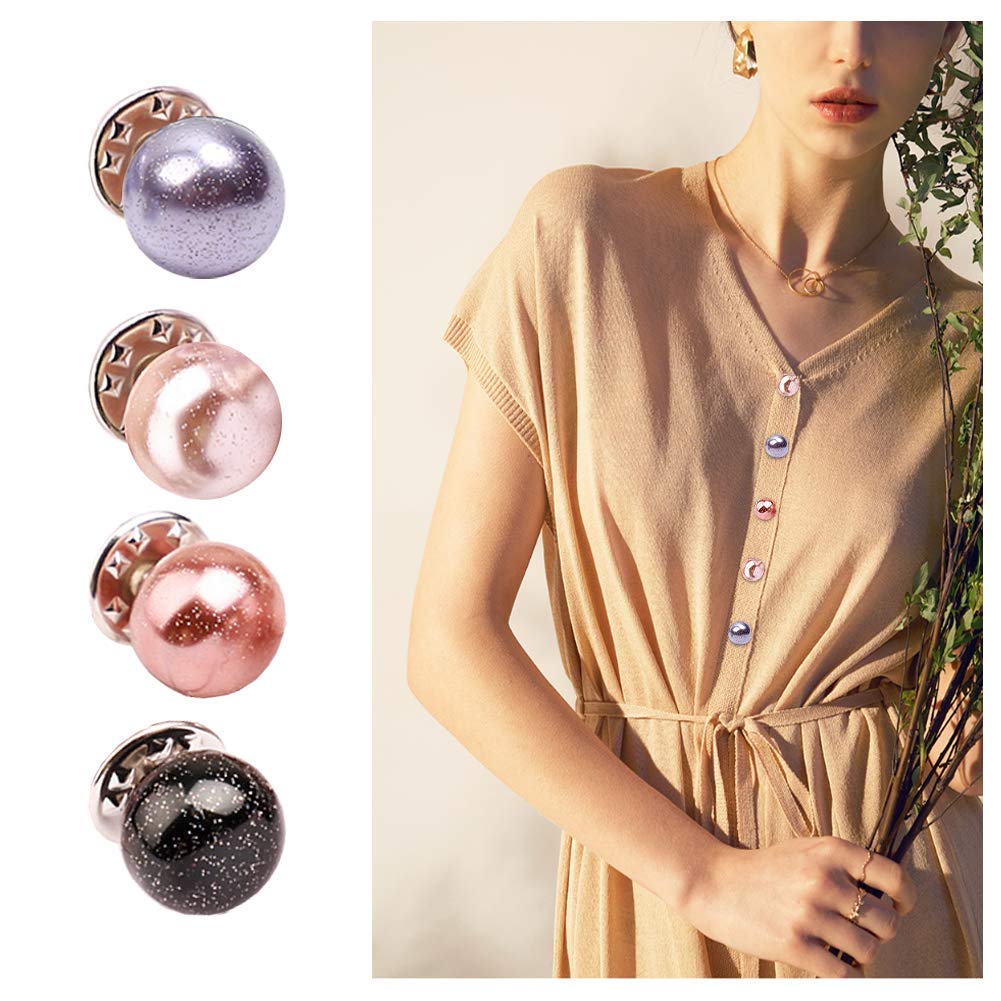 Joyci 10-Pack Women's Fashion Brooch Pins - Elegant Lapel Pins for Cardigans, Sweaters & Blouses - Safety Novelty Decorative Buttons with Pin Back Clutch - Perfect for Office Wear, Parties & Special Occasions