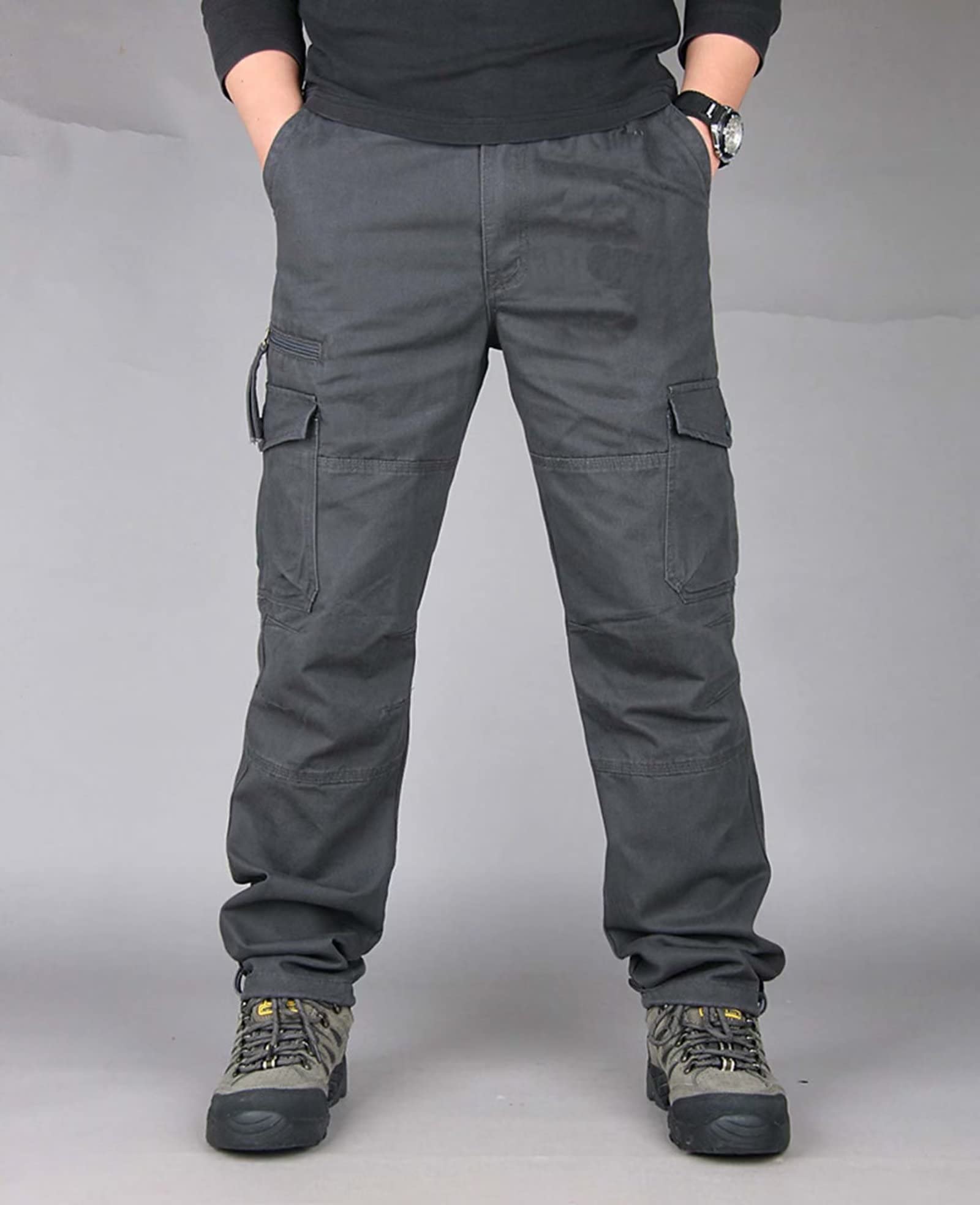 **Men's Tactical Cargo Pants - Durable Cotton Hiking & Outdoor Work Pants with 7 Pockets - Perfect for Camping, Walking & Adventure Activities**