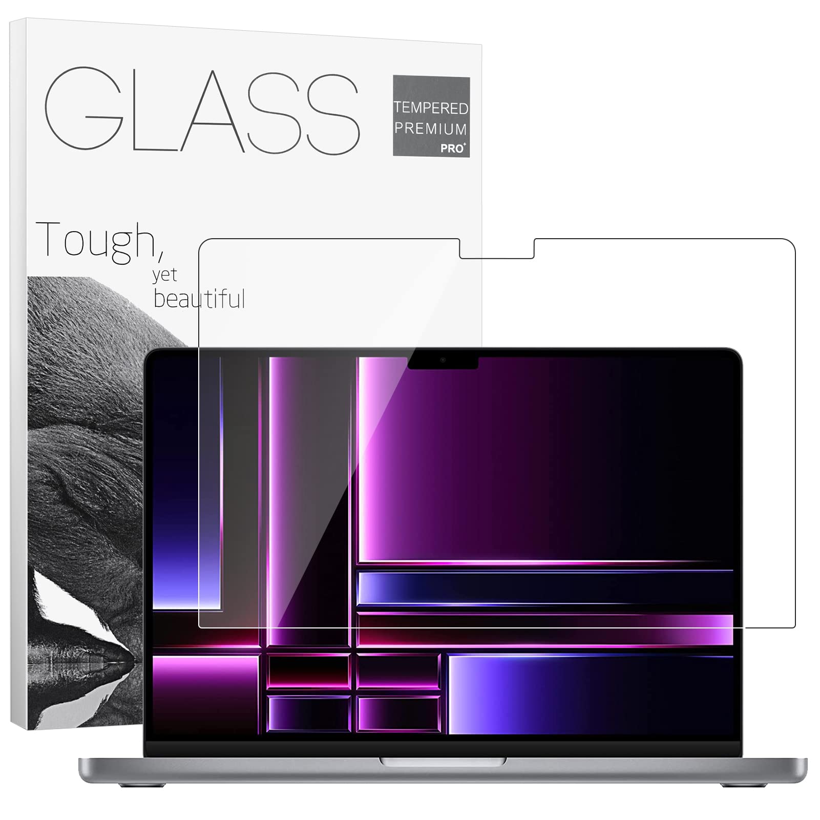 2023 MacBook Pro 14.2'' M2 Pro/M3/M3 Pro/M3 Max Tempered Glass Screen Protector - Ultra Thin, Bubble Free, Scratch Resistant, Touch Sensitive - Perfect for Work, Travel & Home Office Use