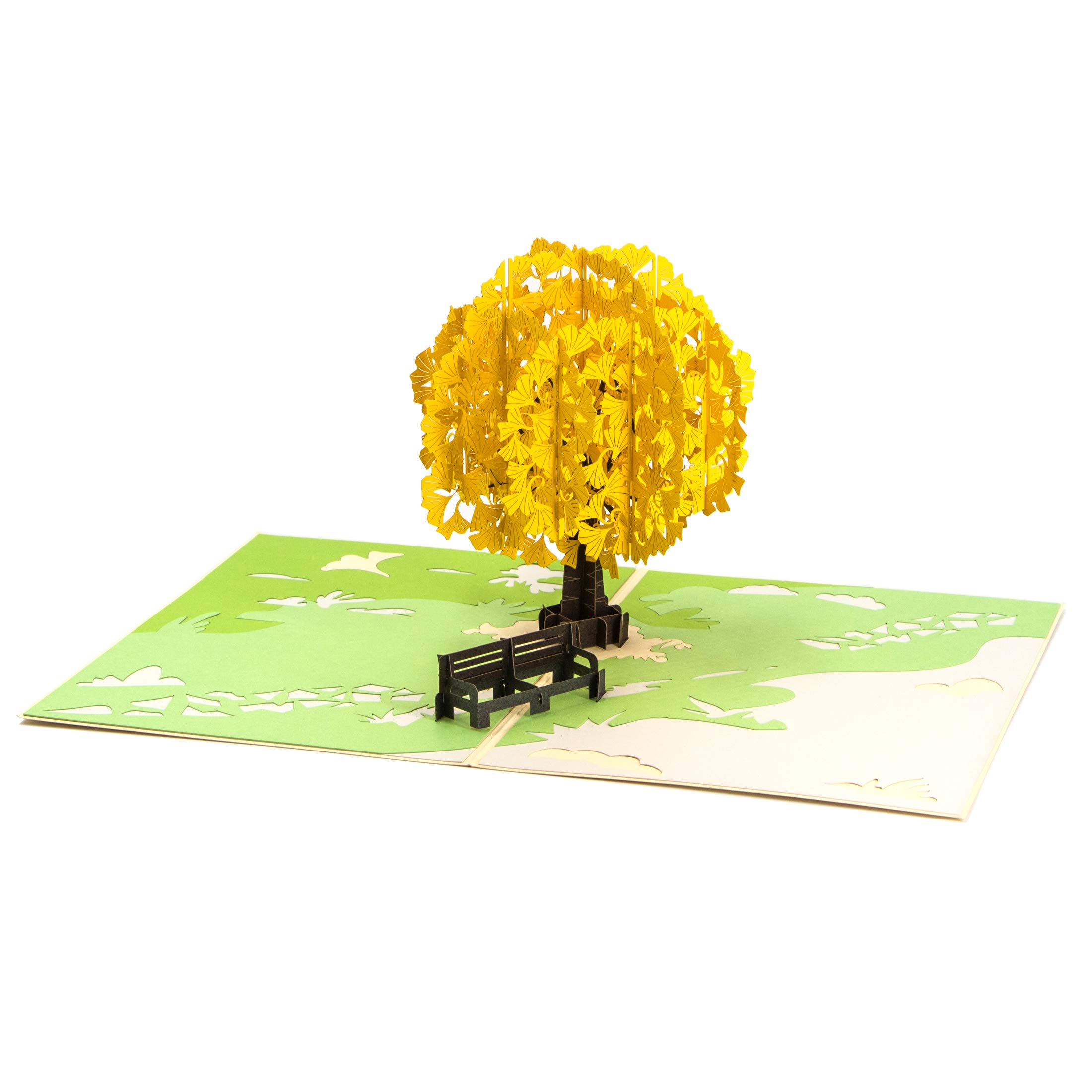 Ribbli Ginkgo Handmade 3D Pop Up Greeting Card - Birthday, Anniversary, Father's Day, Mother's Day Gift for Her, Him, Couples, Wife, Husband, Girlfriend, Boyfriend - Includes Envelope - Perfect for Romantic Occasions, Wedding Invitations & Special Celebrations