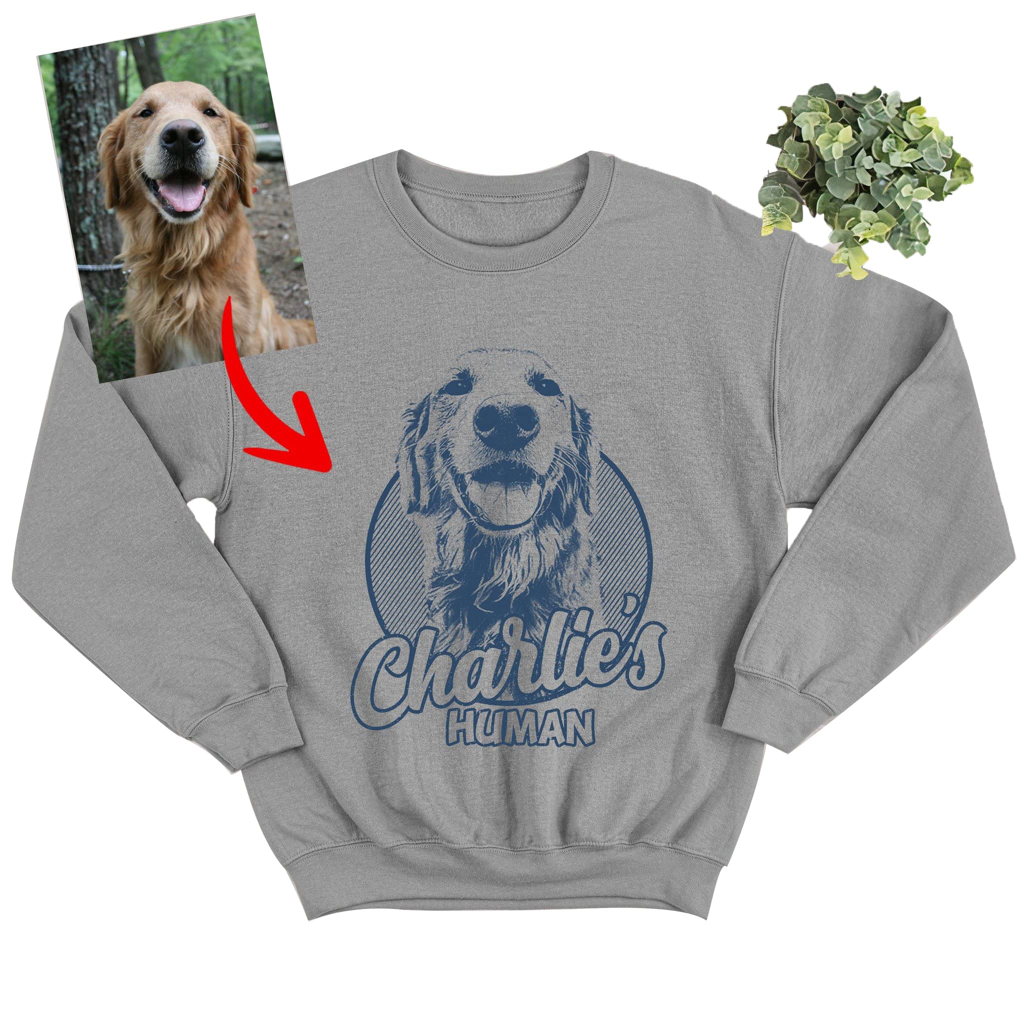 Pawarts Custom Dog Sweatshirt - Personalized Dog Dad & Dog Mom Shirt for Men & Women | Cozy Long Sleeve Pet Lover Apparel for Casual Wear & Dog Walks