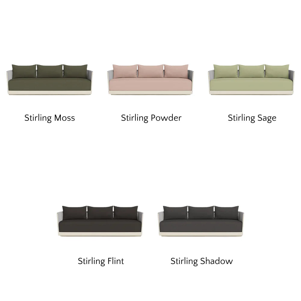 Antigua Outdoor 3-Seat Sofa Set - Waterproof Patio Furniture for Garden, Backyard, Poolside - Comfortable All-Weather Wicker Sectional Couch with Cushions