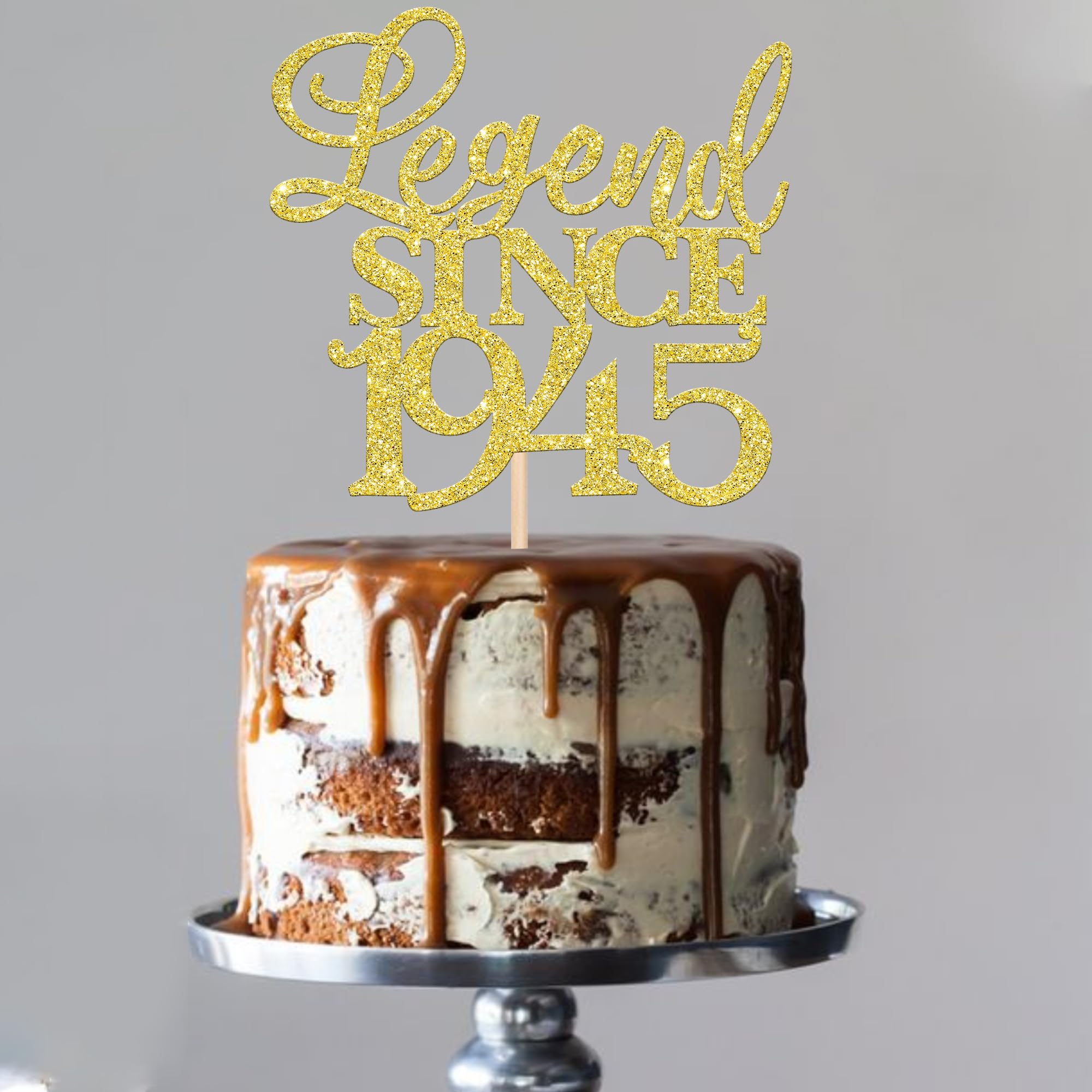 Rsstarxi 1 Pack Legend Since 1943 Cake Topper - 80th Birthday Decor with 'Eighty Cheers', 'Hello 80', 'Funny 80 & Fabulous' Cake Picks for Anniversary & Wedding Party | Glitter Cake Decoration | Perfect for Milestone Celebrations & Retirement Parties