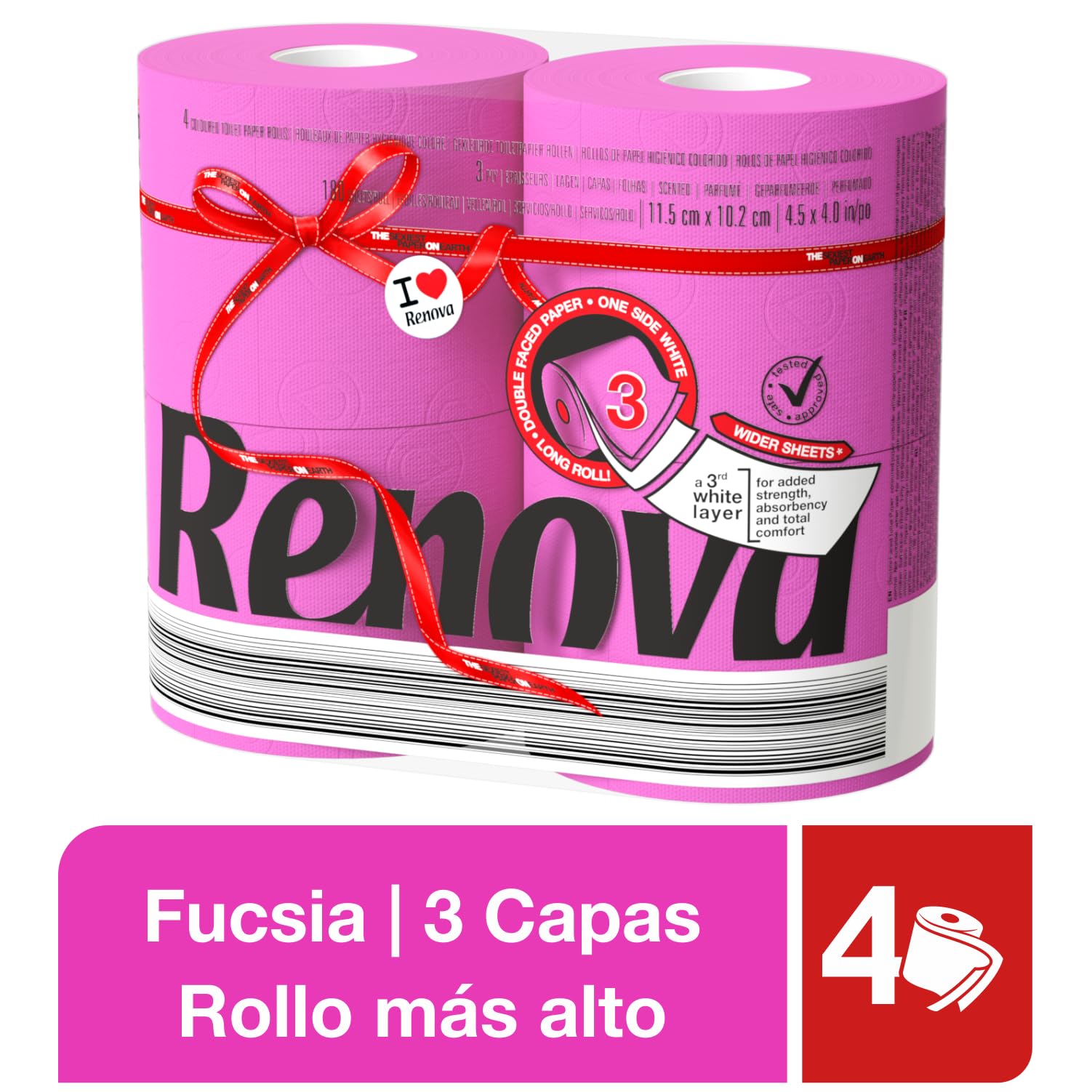 Soft & Strong Fuchsia Toilet Paper - 5 Packs of 4 Rolls (20 Total) | Premium Bathroom Tissue for Home, Office & Guest Use | Gentle & Absorbent