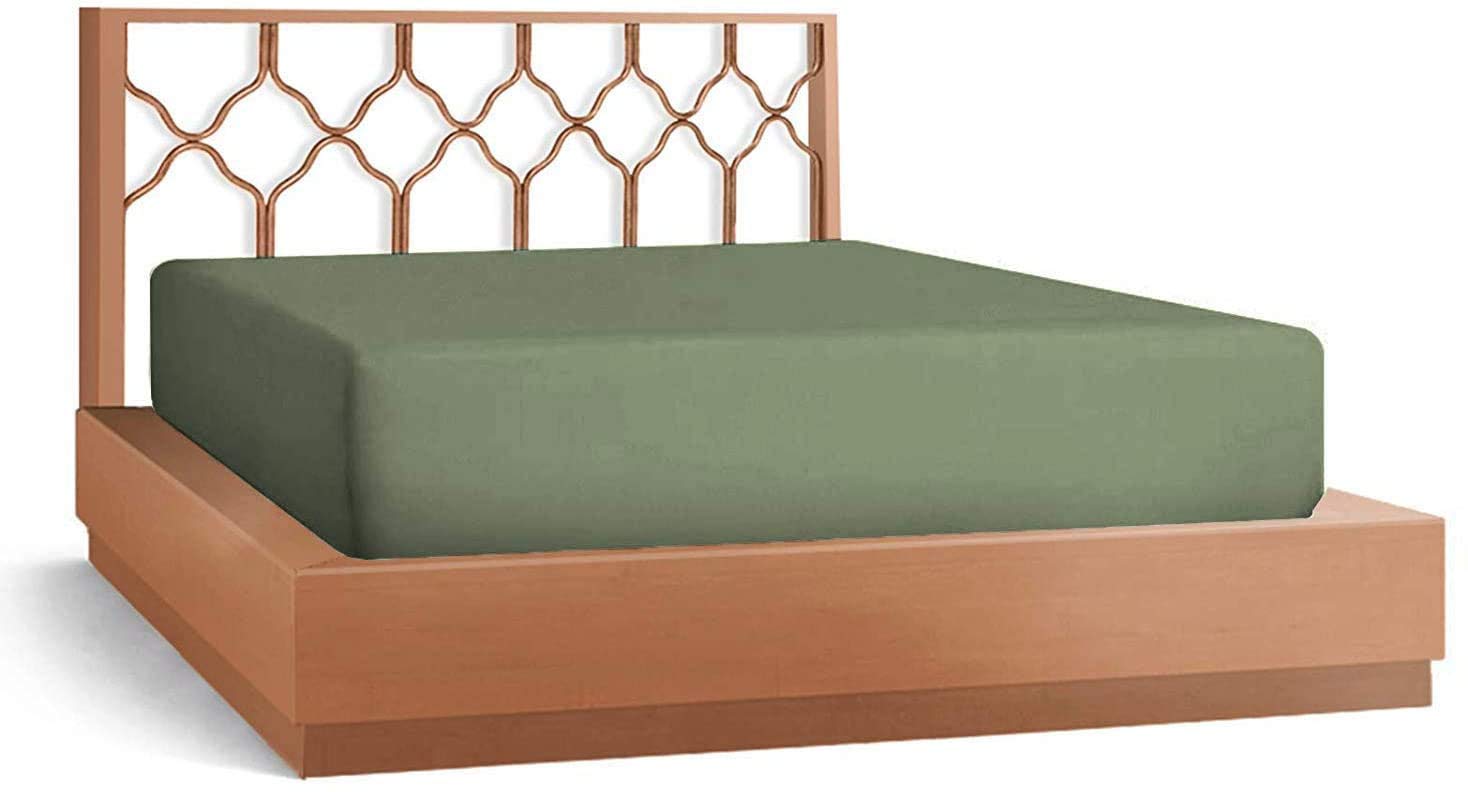Premium 100% Egyptian Cotton Fitted Sheet for Queen Bed - 800 Thread Count, 21