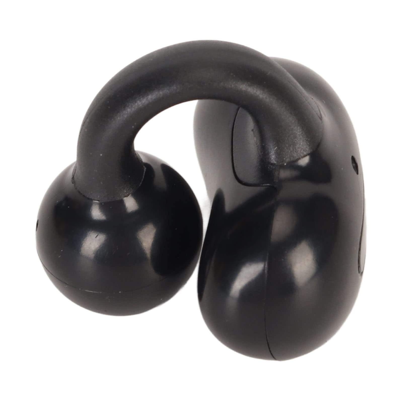 Premium Clip-On Wireless Earbuds Bluetooth 5.0 Open-Ear Headphones with Touch Control, Hi-Fi Stereo Single Ear Headset for Running, Cycling, Driving & Business Calls - Comfortable Secure Fit for Active Lifestyles (Black)