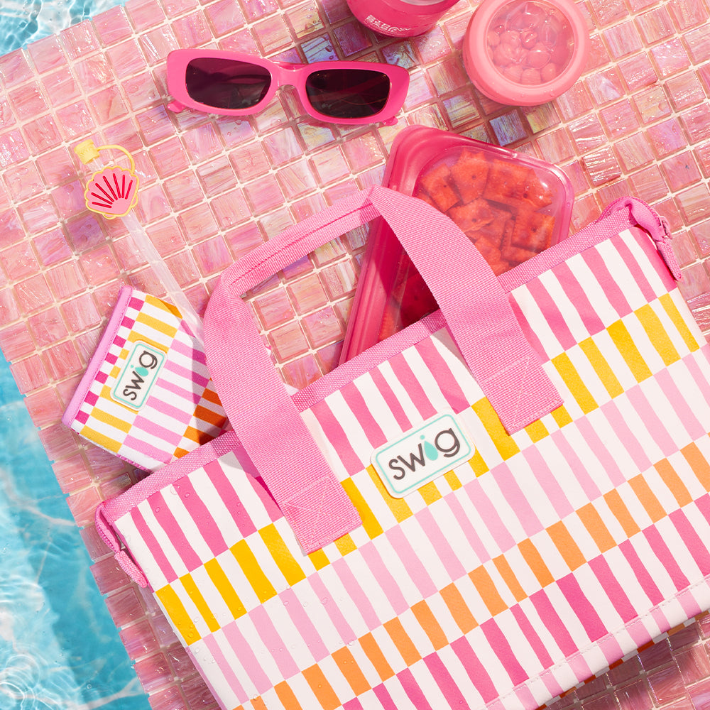 Sherbet Stripe Insulated Lunch Bag for Kids & Adults - Reusable & Leak-Proof Cooler Lunch Box for School, Work, Picnics & Outdoor Activities