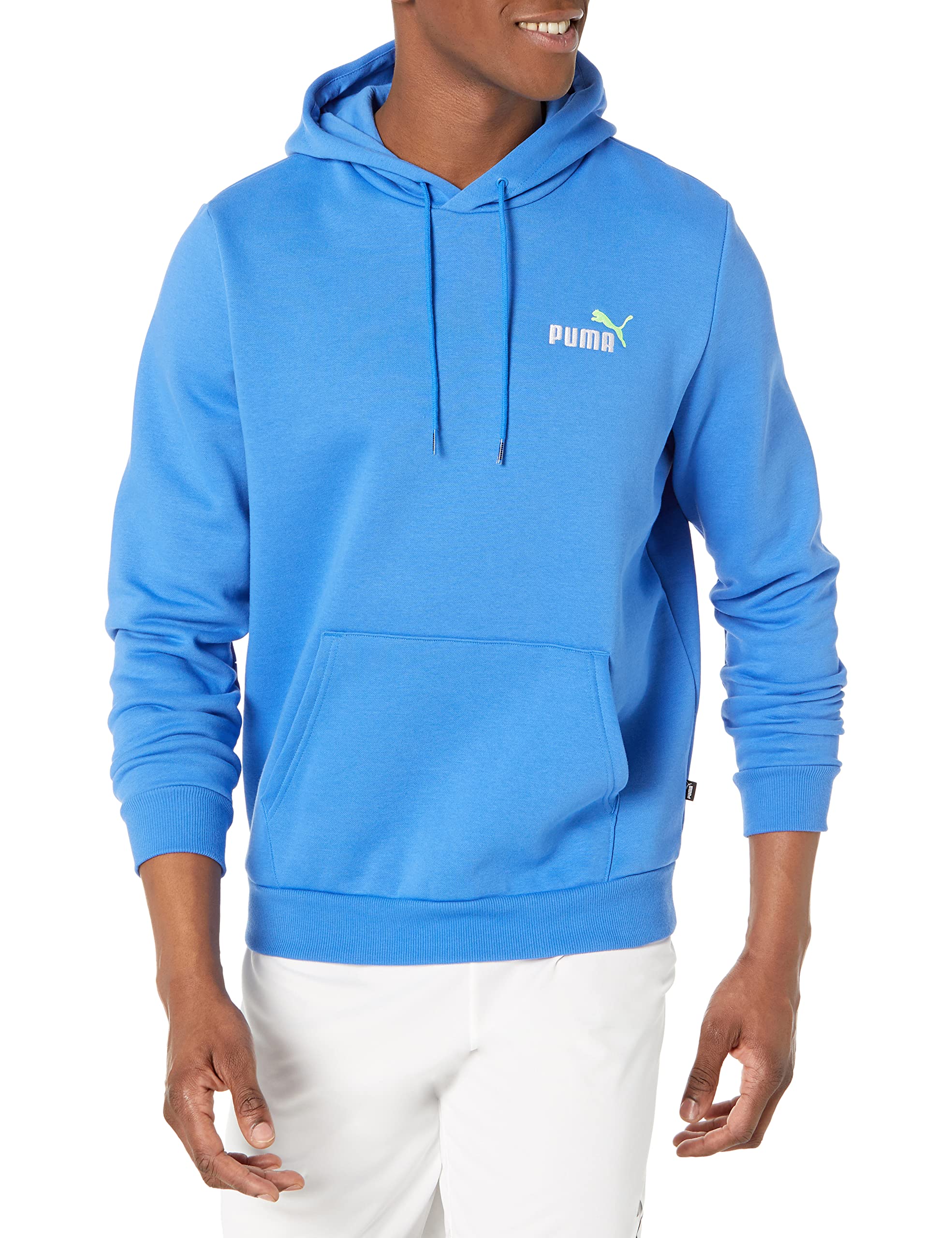 PUMA Men's Essentials Embroidery Logo Fleece Hoodie - Soft & Warm Pullover Sweatshirt for Casual Wear, Gym & Outdoor Activities