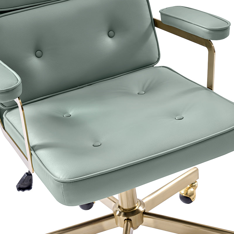 Denise Upholstered Swivel Office Chair - Ergonomic Executive Desk Chair with Adjustable Height & Lumbar Support - Perfect for Home Office, Gaming & Conference Rooms