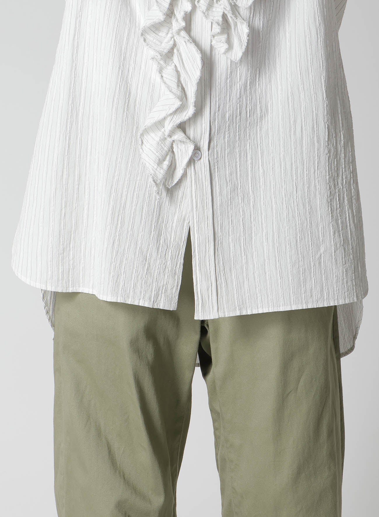 Stylish Cotton Voile Untrimmed Frill Stripe Blouse for Women - Perfect for Casual Outings, Office Wear & Summer Fashion