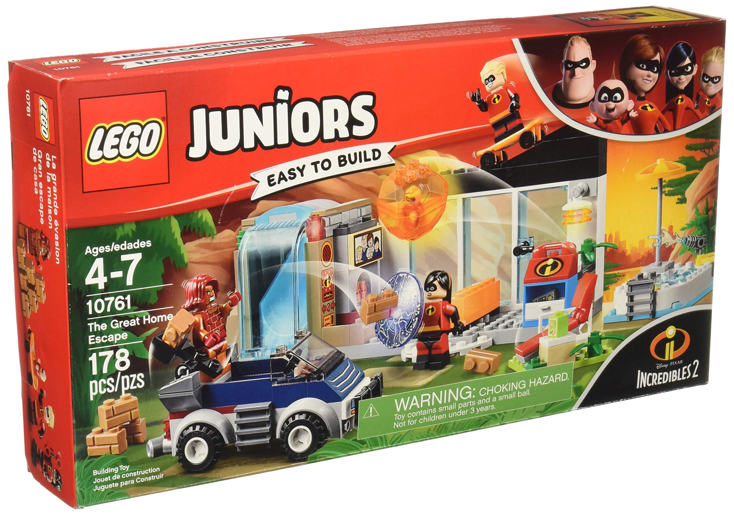 LEGO Juniors The Incredibles 2 The Great Home Escape Building Kit (178 Pieces) - Creative Construction Toy for Kids Ages 4+ | Superhero Playtime & Family Bonding Activity