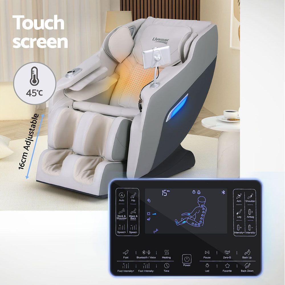 Livemor Electric Massage Chair with Recliner - Full Body Shiatsu Massage for Home & Office - Perfect for Relaxation, Pain Relief & Stress Relief