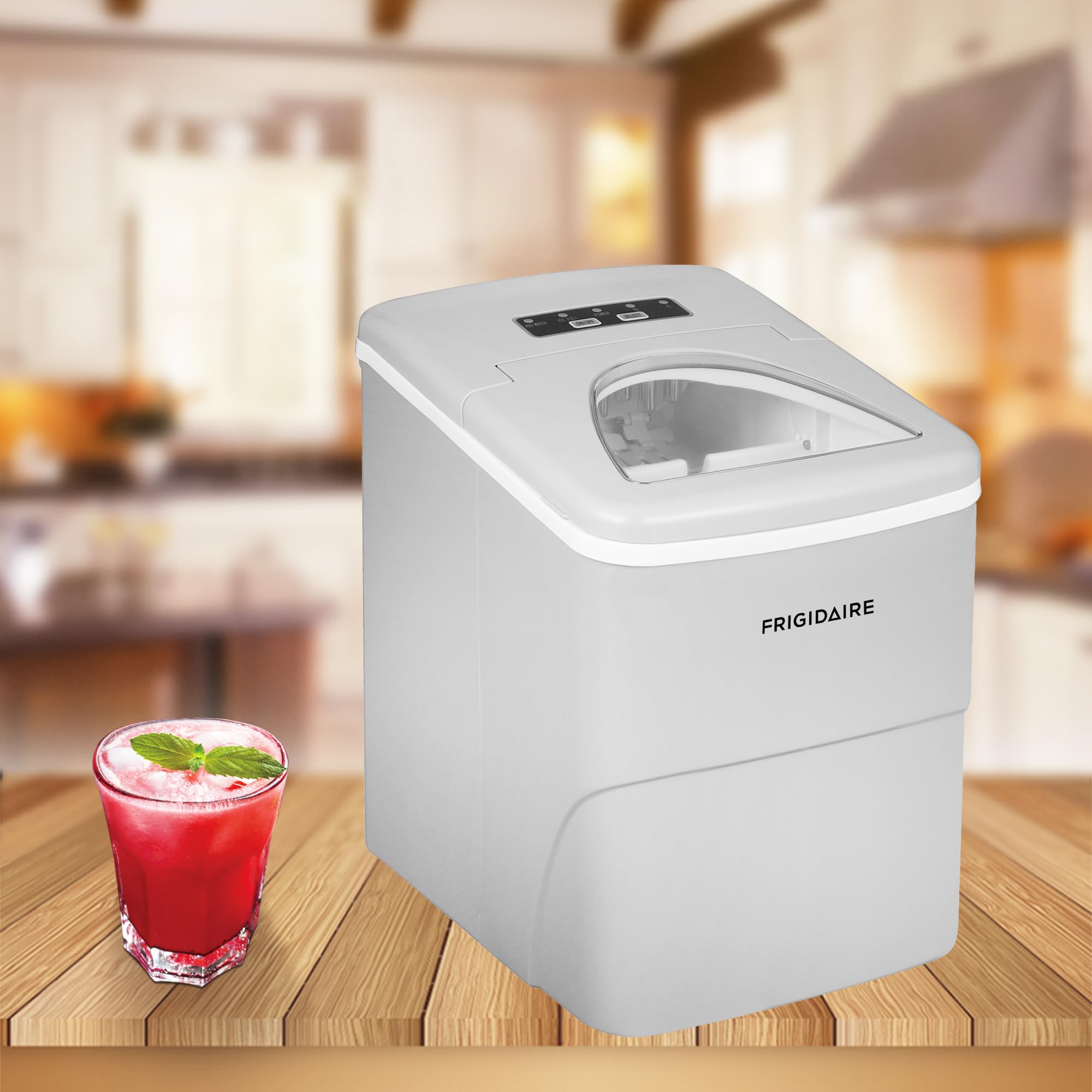 Frigidaire EFIC108-Silver Compact Countertop Ice Maker - 26 lbs Daily Output, Portable & Energy Efficient - Perfect for Home, Office, RV, and Outdoor Use