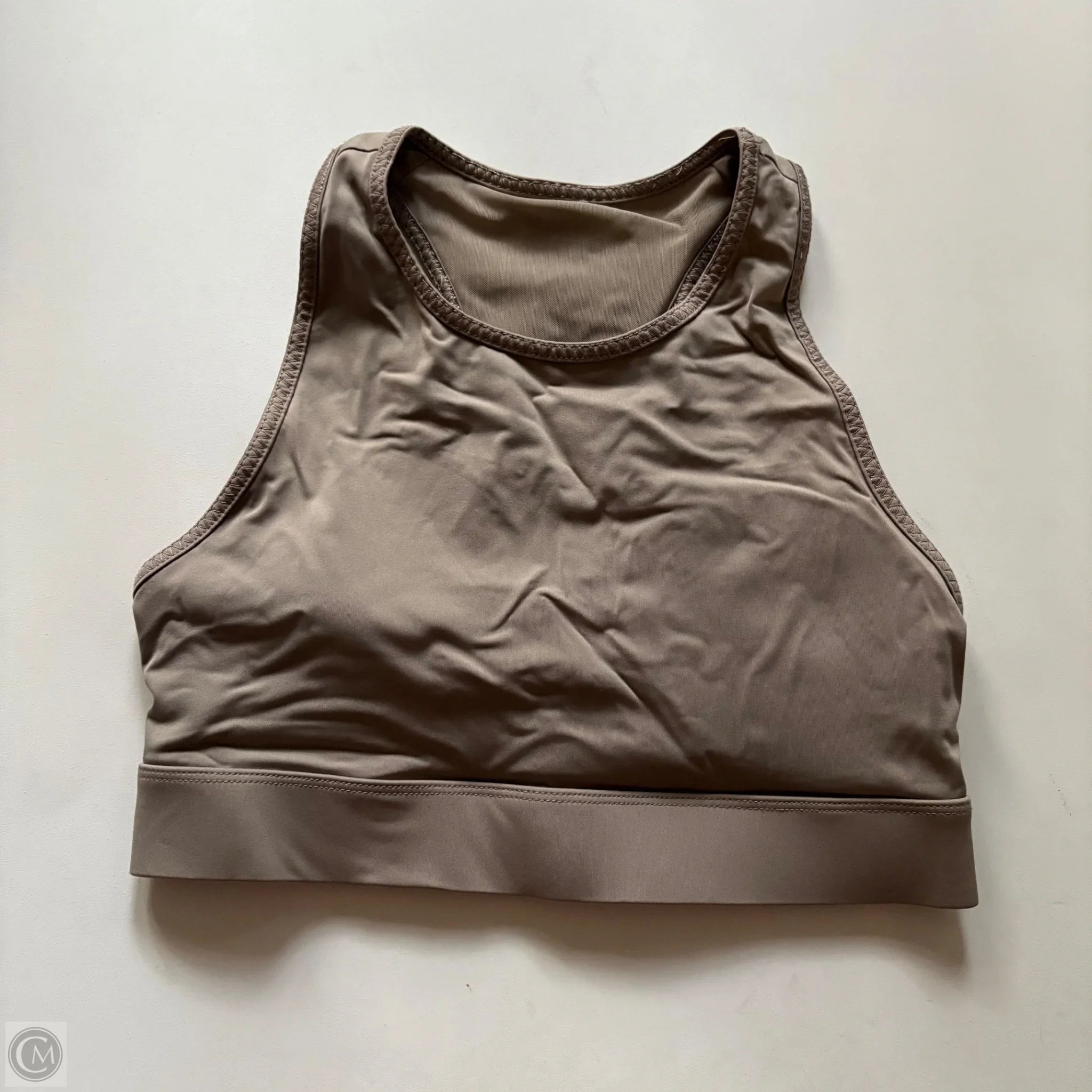 Fabletics Beige Medium Athletic Bra - High Support Workout Sports Bra for Running, Yoga & Gym