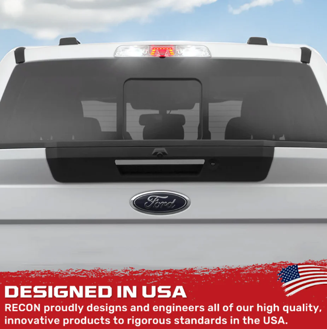 Ford F150 15-24 3rd Brake Light with Cargo Bed Camera Compatibility - High-Intensity CREE XML LEDs in Clear Lens - Perfect for Truck Upgrades & Nighttime Safety Driving