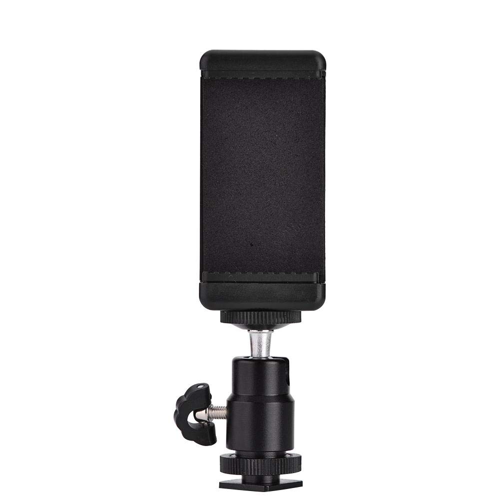 360° Rotating Metal Phone Holder Clip - Universal Tripod Adapter for Smartphones, Flashlights & Handles | Perfect for Vlogging, Live Streaming & Photography (Black)