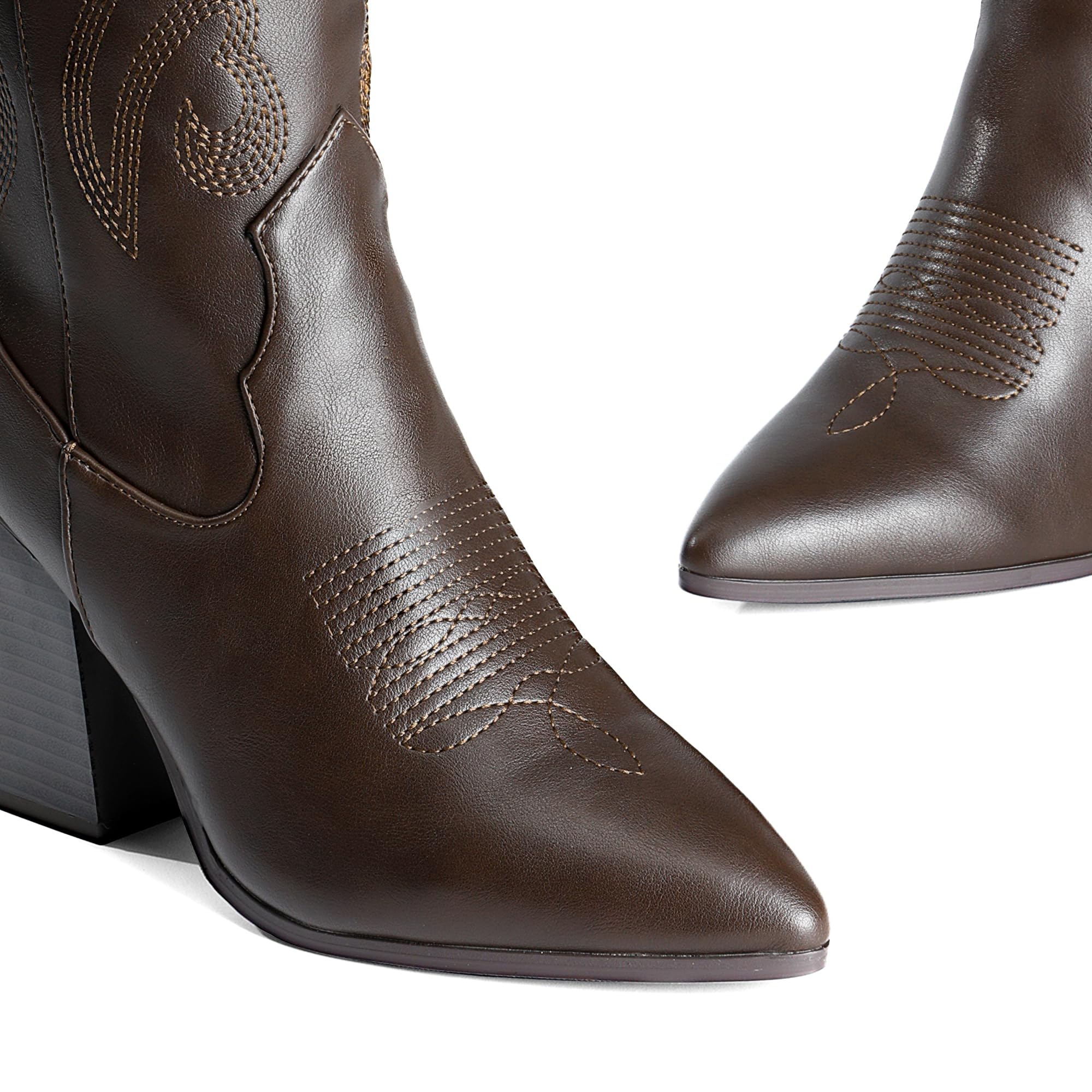 DREAM PAIRS Women's Cowboy Boots - Western Cowgirl Knee High Boots with Block Heel | Fashionable & Comfortable for Country Dancing, Rodeo, and Everyday Wear