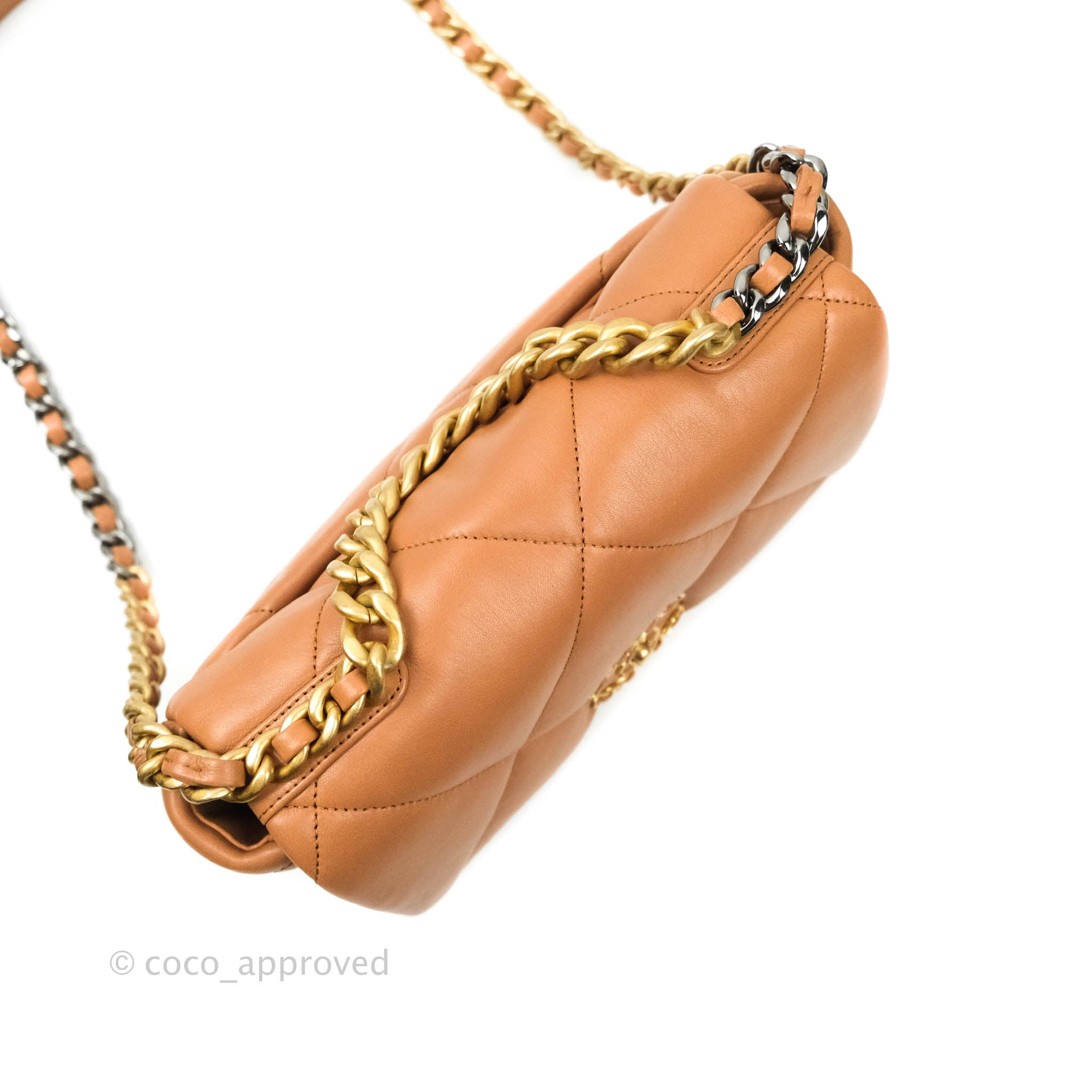 Chanel 19 Small Handbag in Dark Beige Caramel with Mixed Hardware - Perfect for Work, Travel & Evening Events
