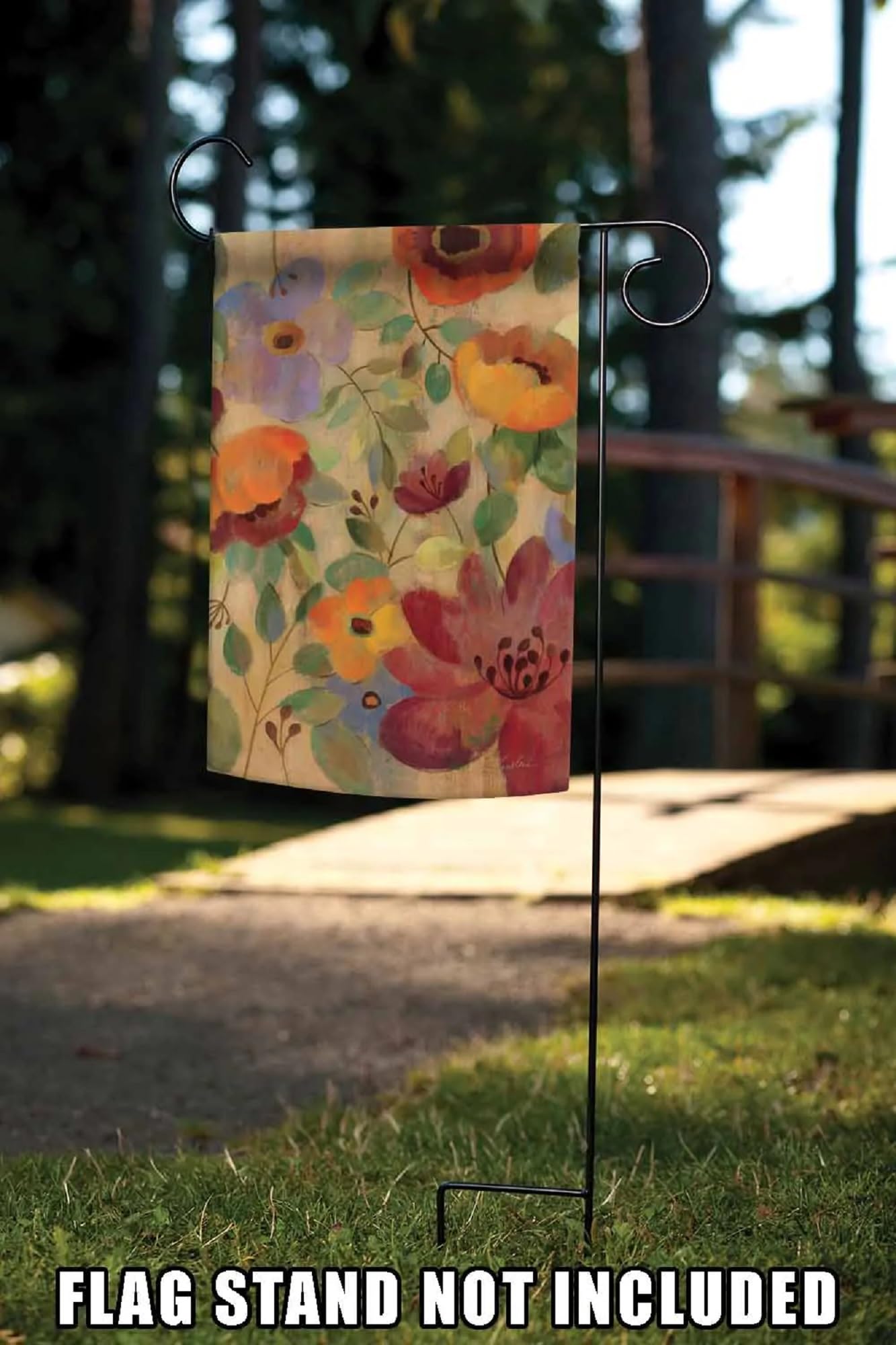 Toland Home Garden 119890 Oil Painted Poppies and Lilies Flower Flag - 12x18 Inch Double Sided Garden Flag for Outdoor Yard Decoration | Perfect for Spring Garden, Front Porch, and Housewarming Gifts
